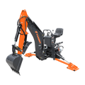 8'2" Tractor  Backhoe with Curved Boom, Italian Original WALVOIL Seven Way Hydraulic Control Valve, 15" Bucket, Hydraulic Grapple Thumb,  Self-Contained One-Piece Gear Pump&Hydraulic Reservoir included, for 30-65 HP, Cat 1&2 Hookup, BH820Pro