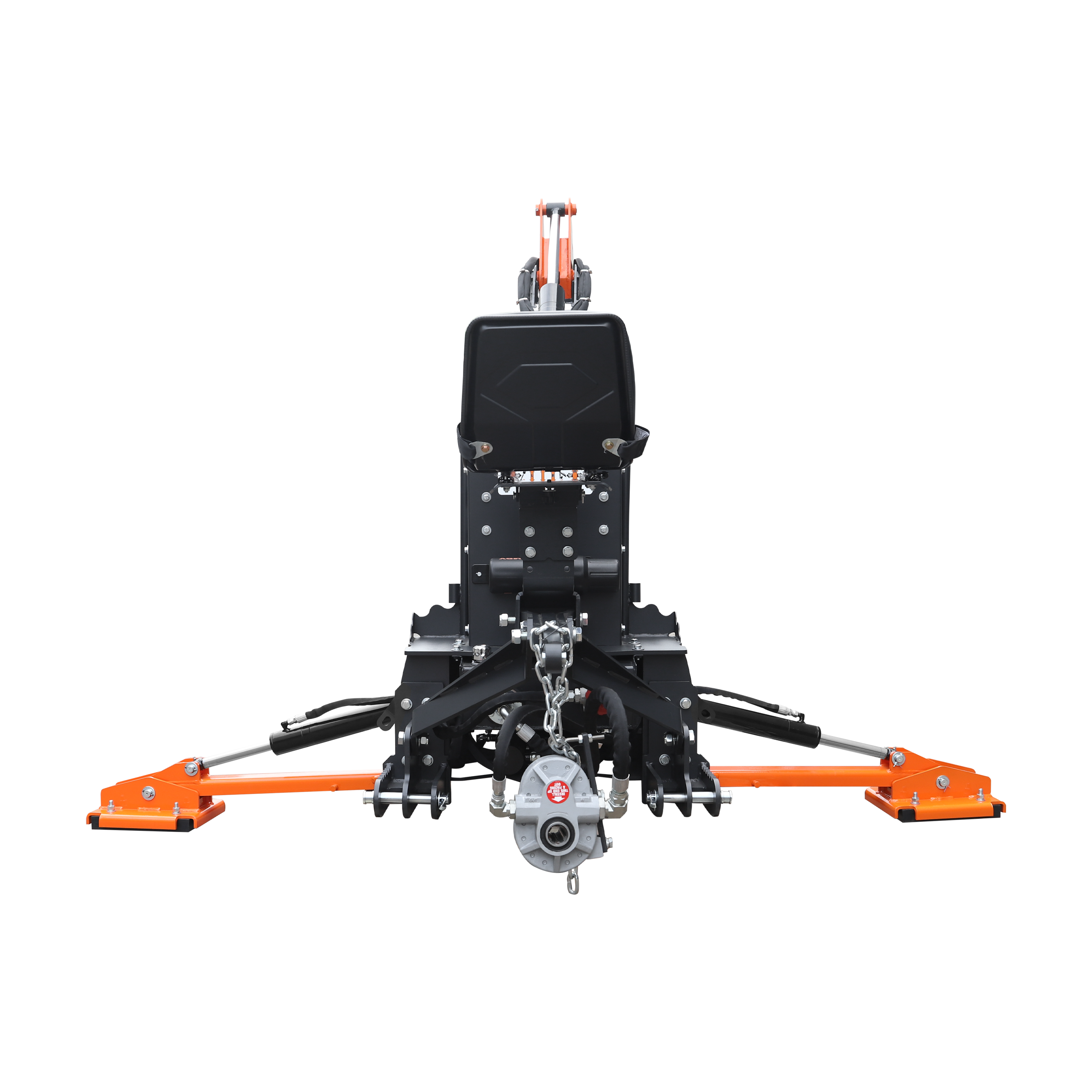 8'2" Tractor  Backhoe with Curved Boom, Italian Original WALVOIL Seven Way Hydraulic Control Valve, 15" Bucket, Hydraulic Grapple Thumb,  Self-Contained One-Piece Gear Pump&Hydraulic Reservoir included, for 30-65 HP, Cat 1&2 Hookup, BH820Pro