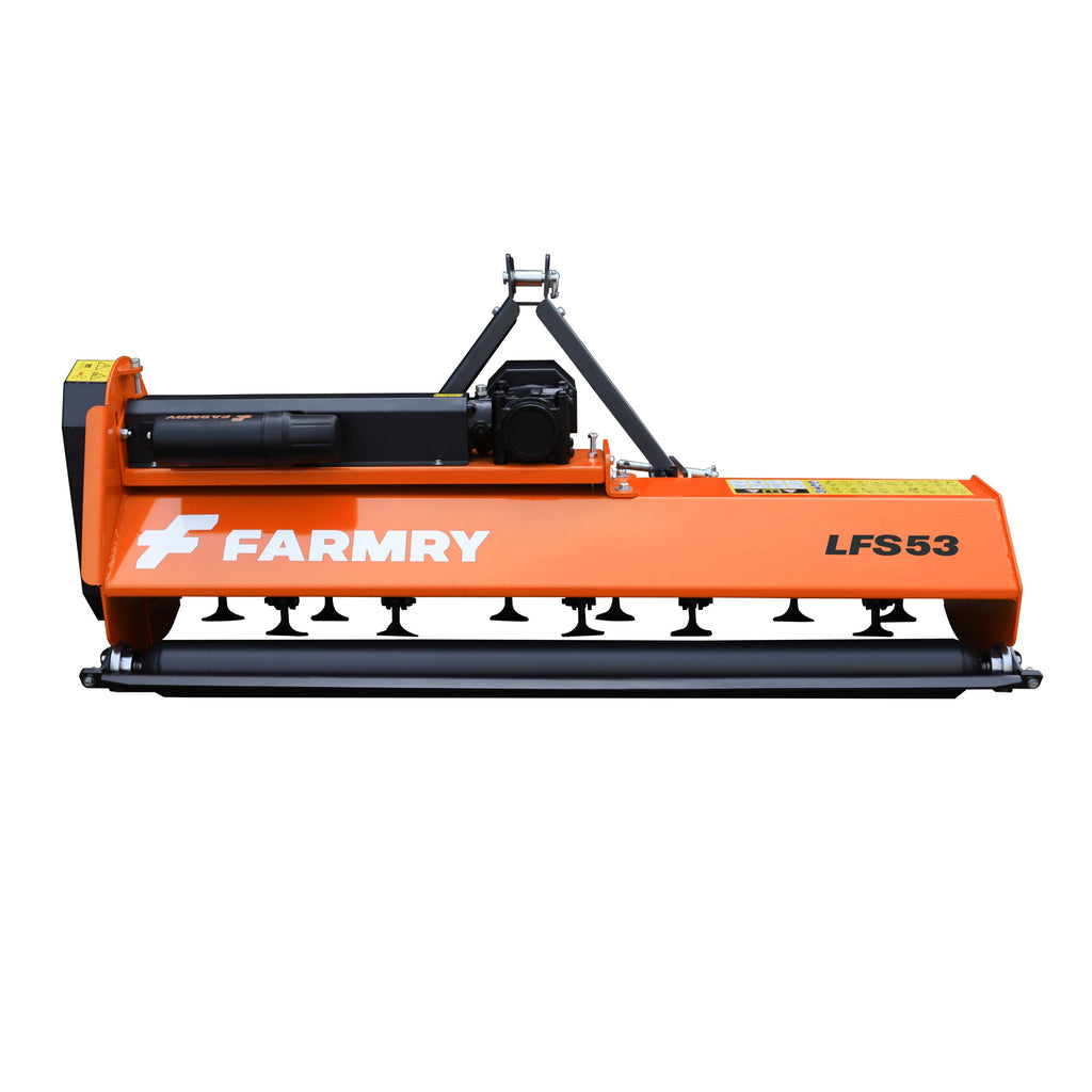 3 Point 53" Flail Mower, PTO Powered 15-35HP Mowing Attachment for Category 1 Tractors, LFS53