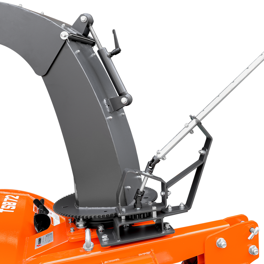 72" 3-Point Hitch Snow Blower for 25-65HP Tractor, CAT 1 & 2, 24" Impeller Diameter, Manual 360° Snow Chute, Snow Shovel for JAM Clearance and PTO Shaft with Clutch Included, TSB72