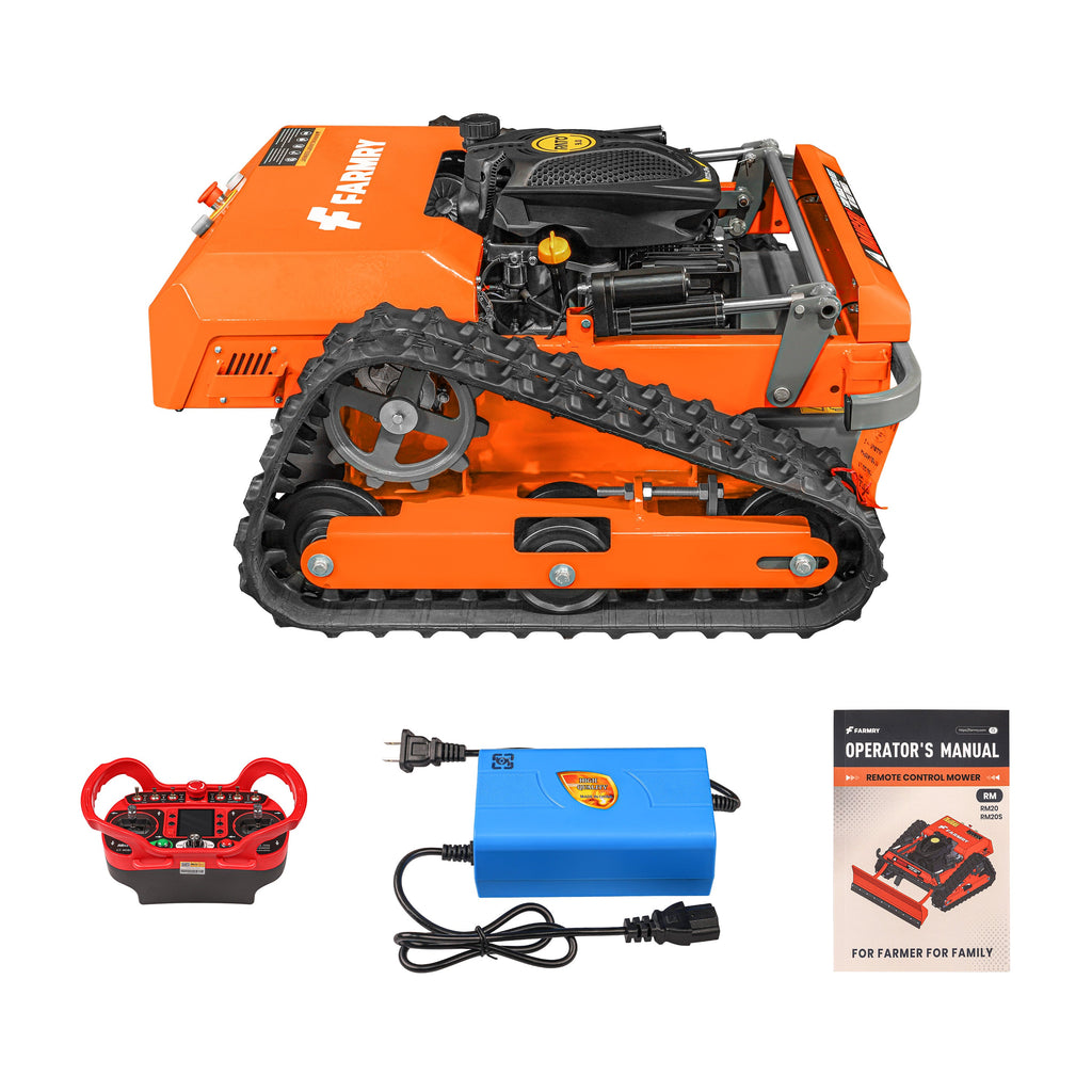 Farmry RM20 Remote-Controlled Track Mower – 20.9" Cut, 6.1HP Gas Engine