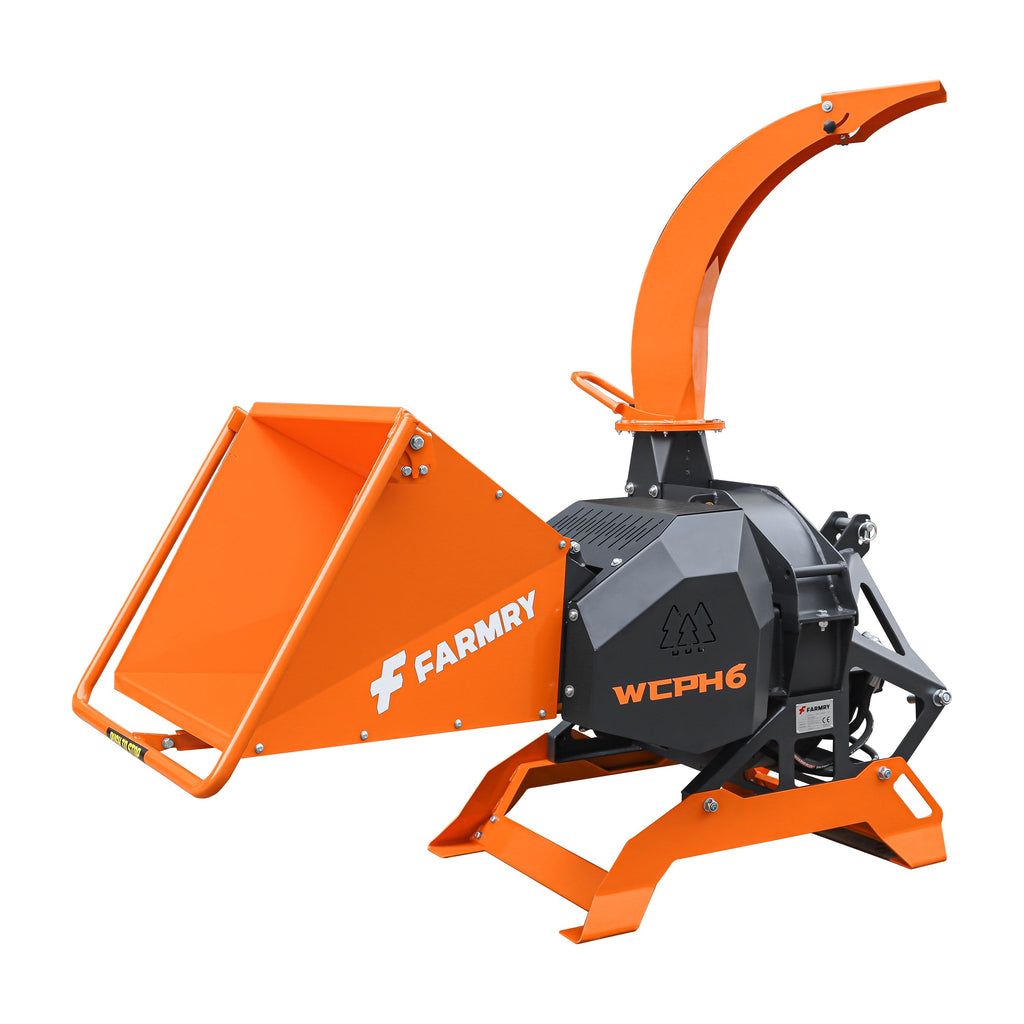 6" Hydraulic 3-Point PTO Wood Chipper for Cat 1 & 2 Tractors Up to 75 HP – PTO Shaft Included | WCPH6