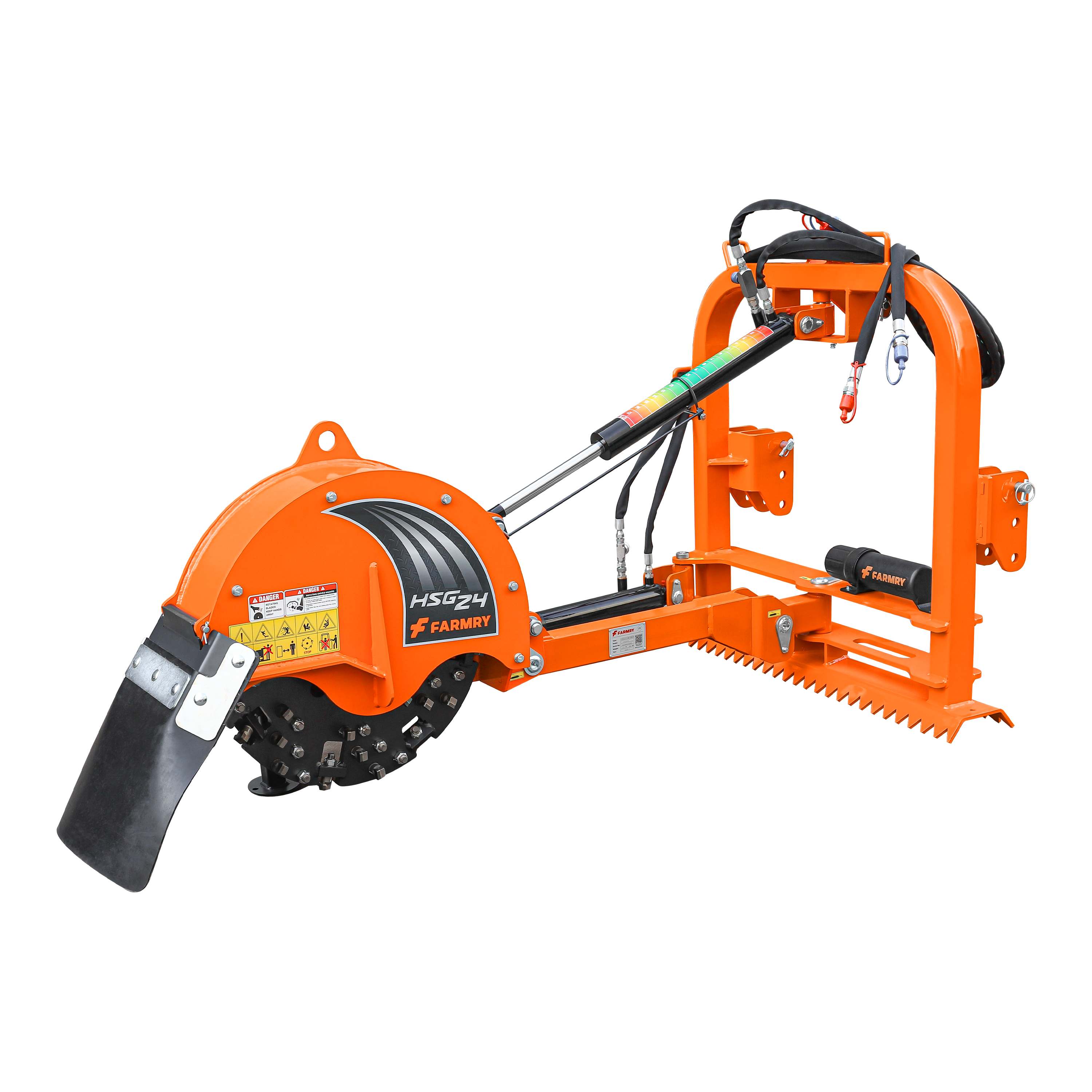 24 in Hydraulic Stump Grinder with 56pcs Carbide Teeth for Tractor From 25hp To 60hp, Premium Driveline with Included, HSG24