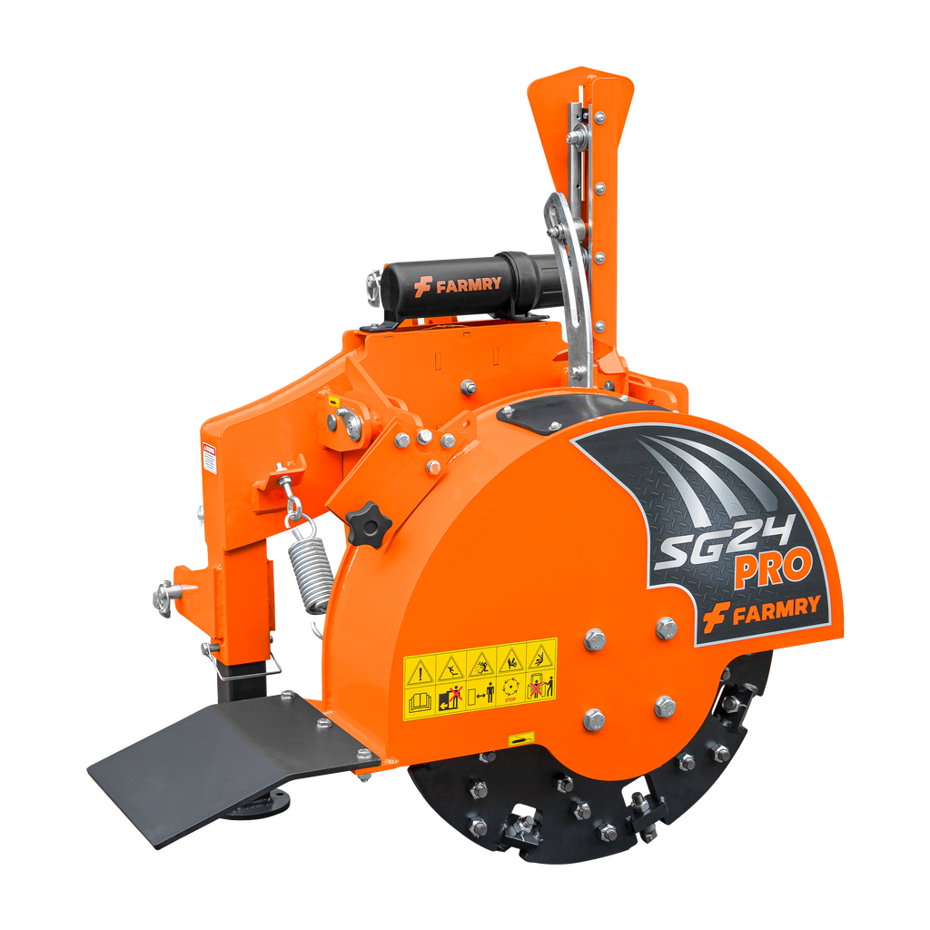5” PTO Wood Chipper + SG24Pro Stump Grinder Combo for 15–45 HP Tractors (WCAP5 PRO + SG24Pro orange)
