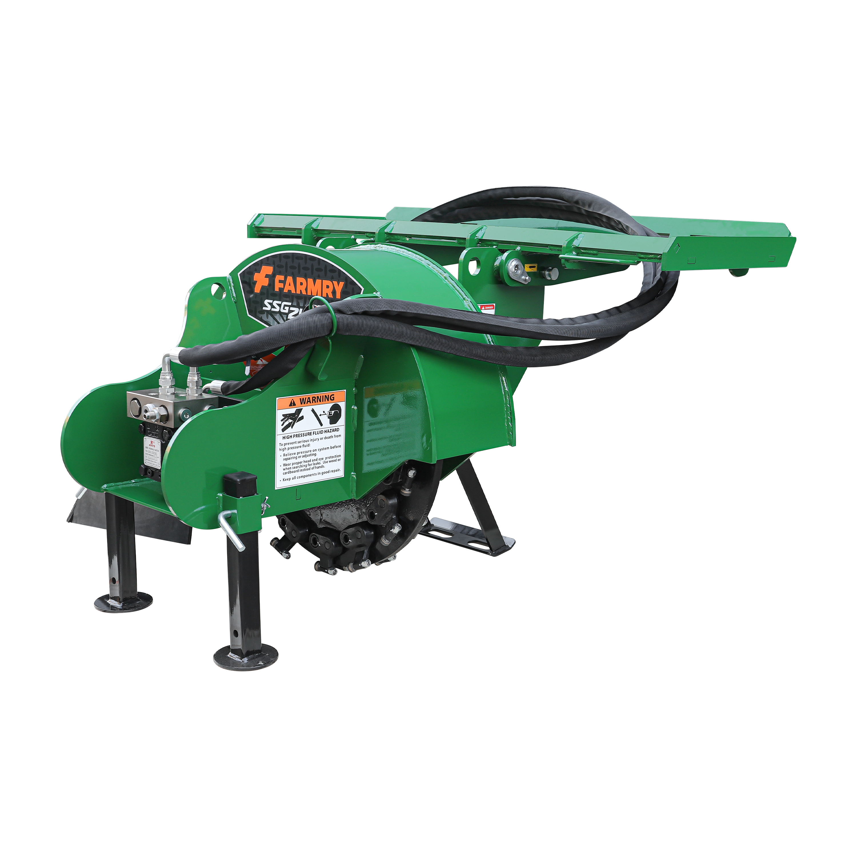 24 in Skid Steer Loader Stump Grinder with Flexible Coupling and 3 Time Indexing Carbide Teeth, 18 to 23GPM, SSG24PRO(Green)