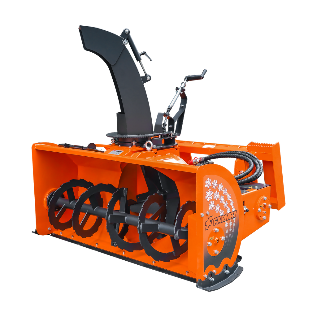 60" Skid Steer Snow Blower, 30-75 HP, REQ. Hydraulic Flow 16-21 GPM, 22" Diameter Impeller, Manual 360° Snow Chute, Snow Shovel for JAM Clearance Included, SSB60