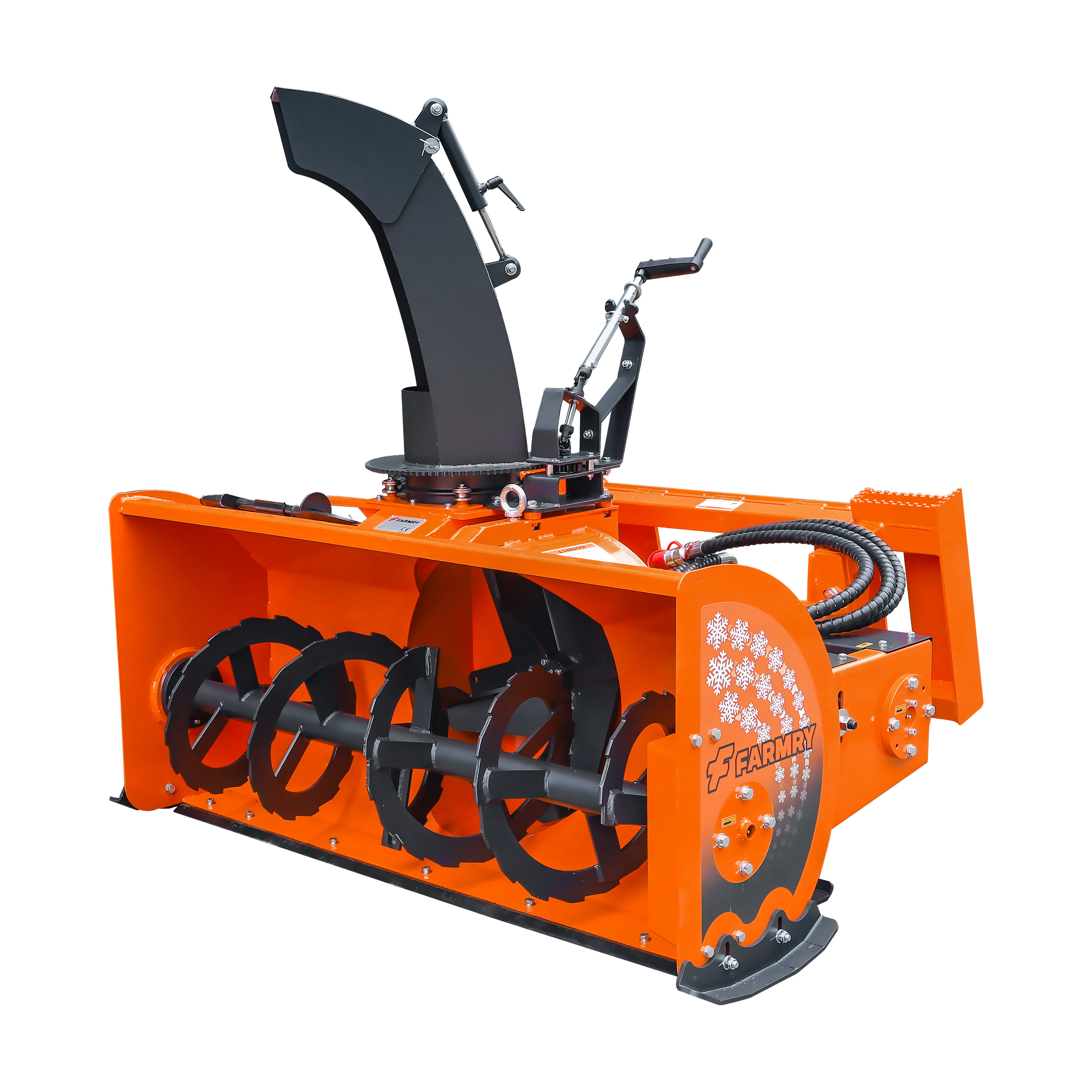60" Skid Steer Snow Blower, 30-75 HP, REQ. Hydraulic Flow 16-21 GPM, 22" Diameter Impeller, Manual 360° Snow Chute, Snow Shovel for JAM Clearance Included, SSB60