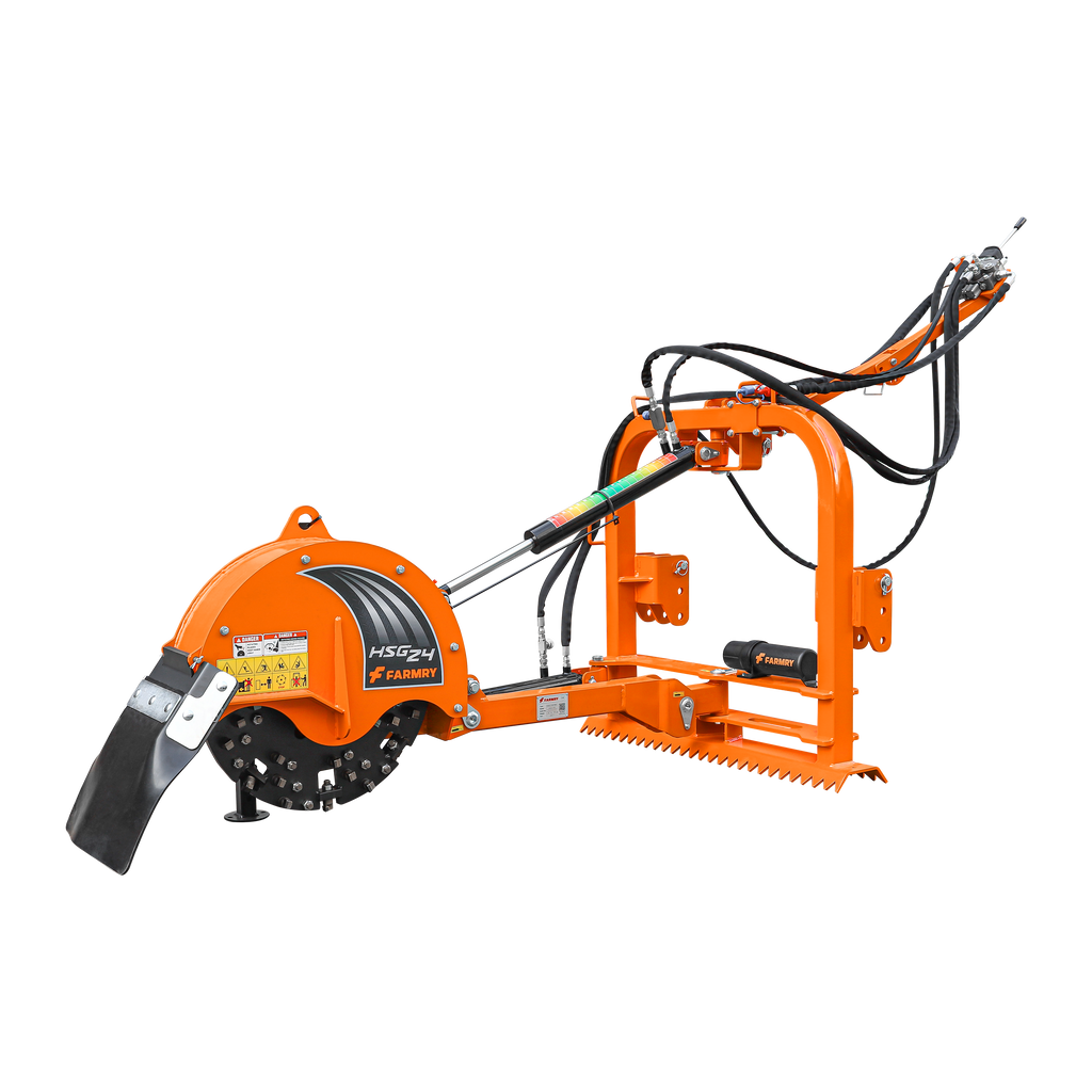 HSG24PRO 3-Point Hydraulic PTO Stump Grinder for 25–60 HP Tractors | Built-In Control Valve