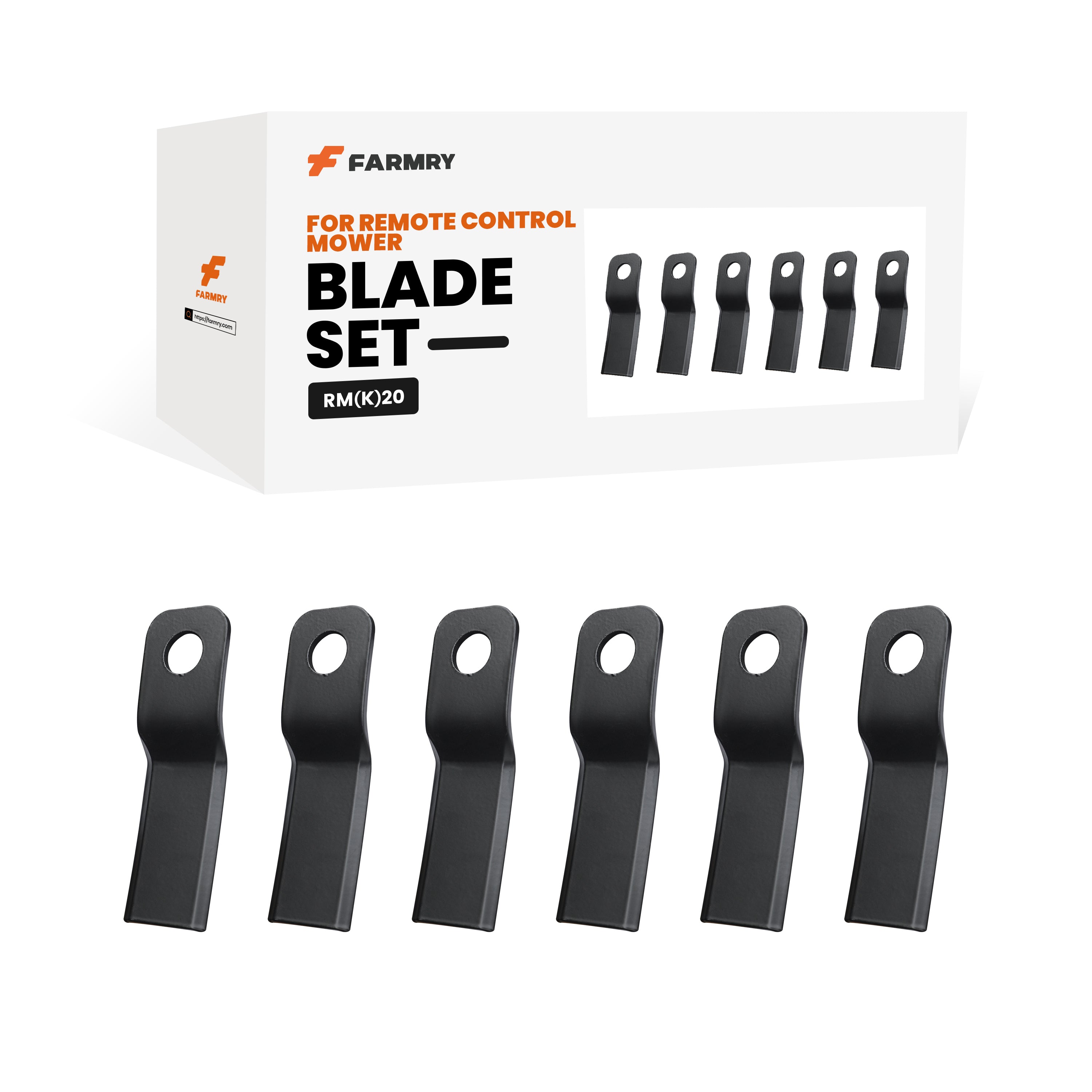 (1Pack/6Pcs) RM20(S) Rotary Mower Blades – Sharp, Strong & Long-Lasting