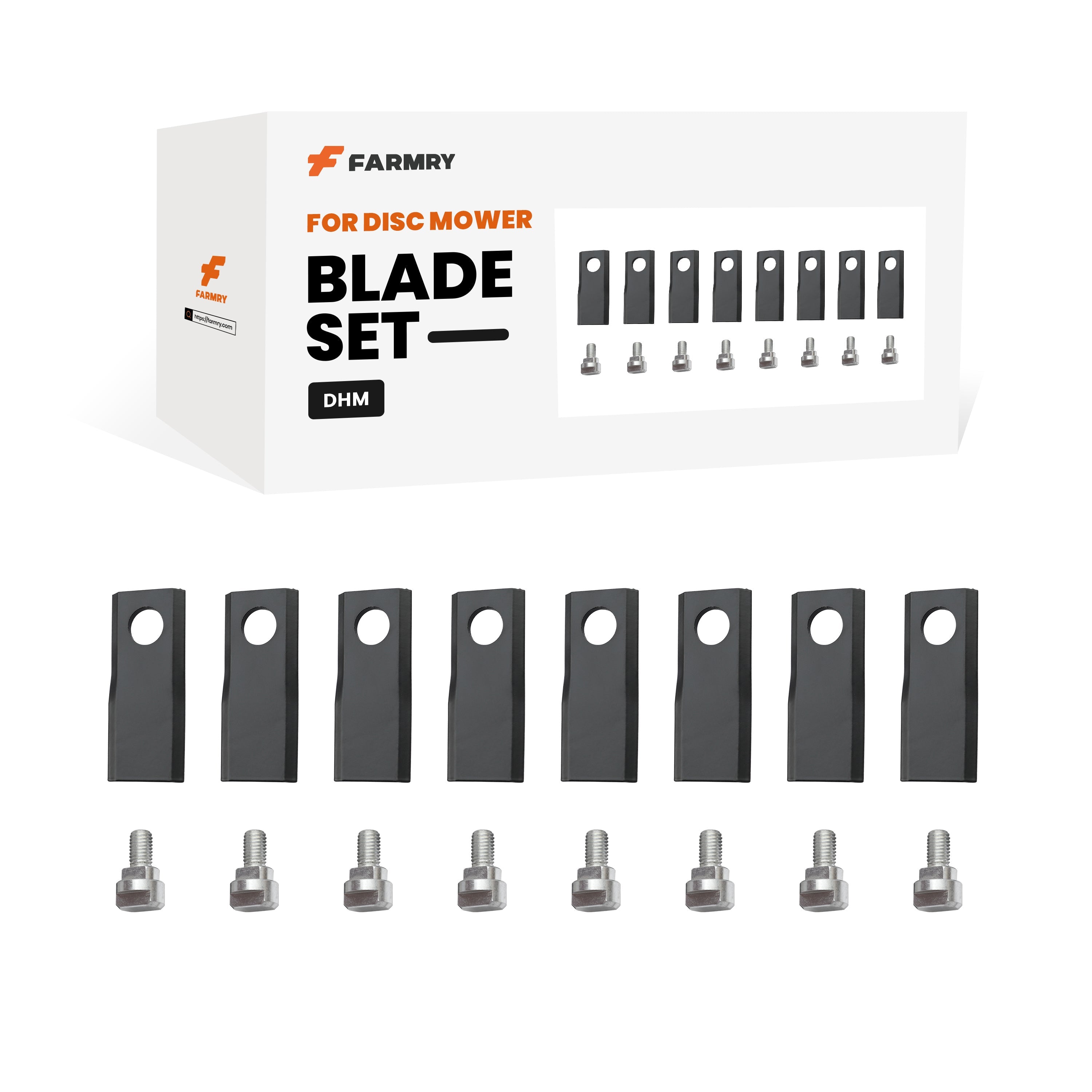DHM Disc Mower Replacement Blades – (1Pack/8Pcs) Durable & Sharp