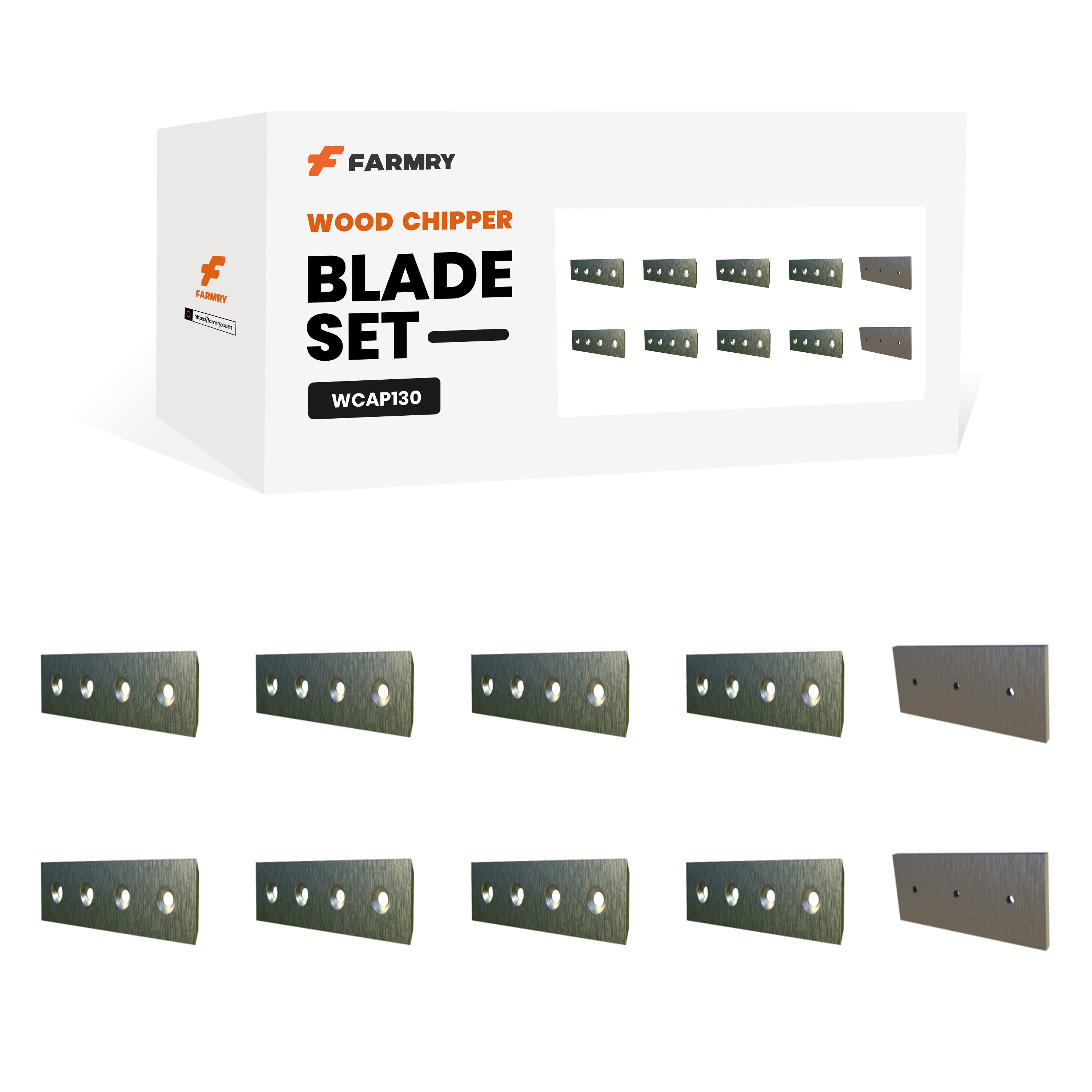 (8 moving blades+2 fixed blades) WCAP5 wood chipper replacement blades