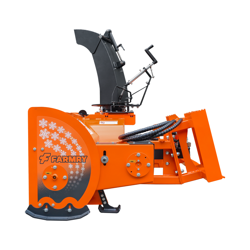 60" Skid Steer Snow Blower, 30-75 HP, REQ. Hydraulic Flow 16-21 GPM, 22" Diameter Impeller, Manual 360° Snow Chute, Snow Shovel for JAM Clearance Included, SSB60