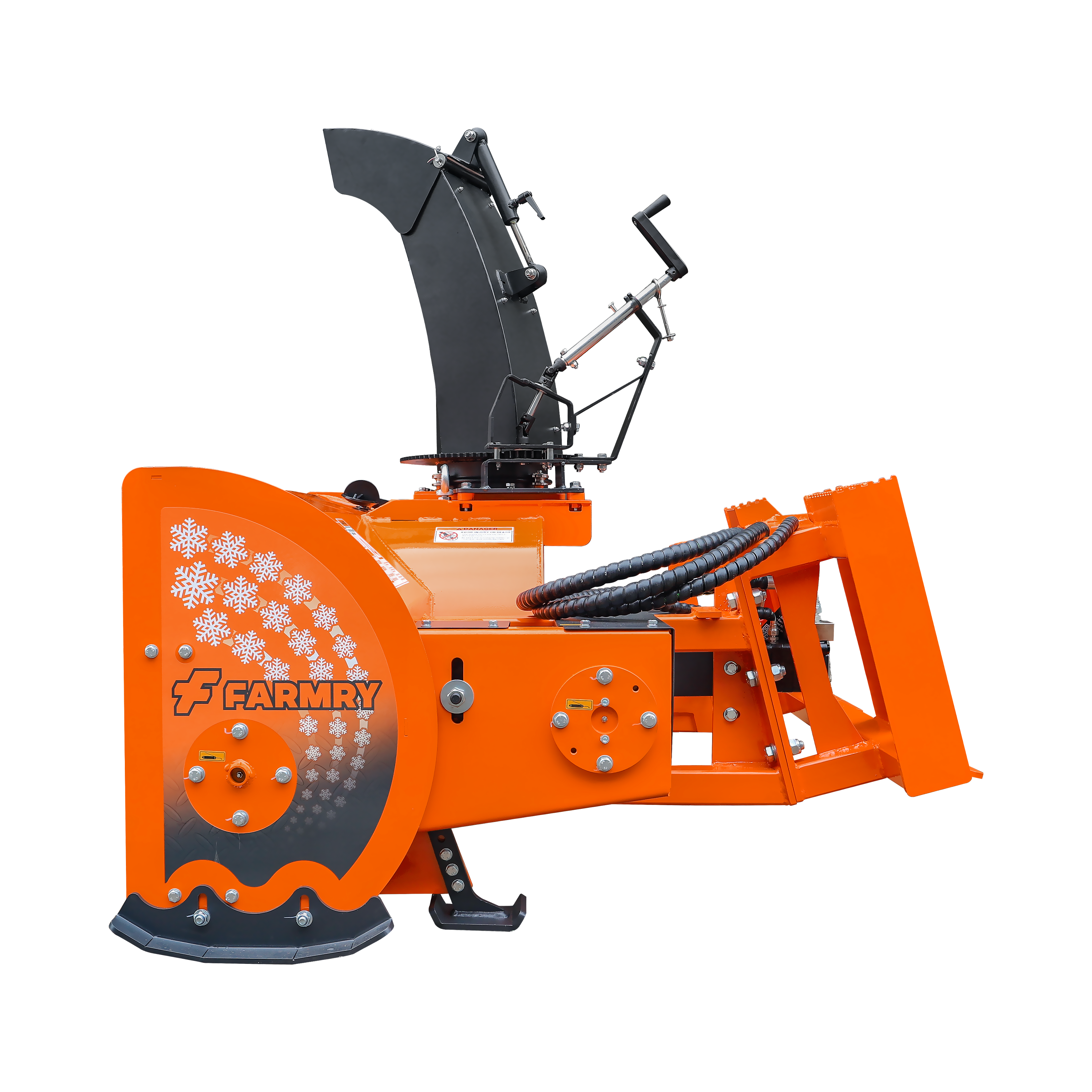 60" Skid Steer Snow Blower, 30-75 HP, REQ. Hydraulic Flow 16-21 GPM, 22" Diameter Impeller, Manual 360° Snow Chute, Snow Shovel for JAM Clearance Included, SSB60