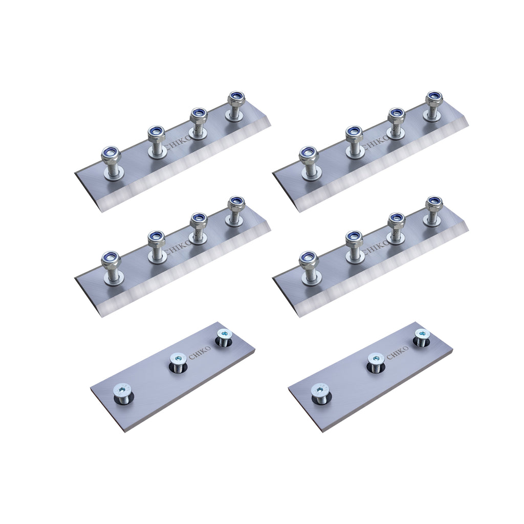 Wood Chipper Blade Package Including 4pcs Flywheel Blades and 1pc Bed Plate for Model CG84 and WCAP5 PRO
