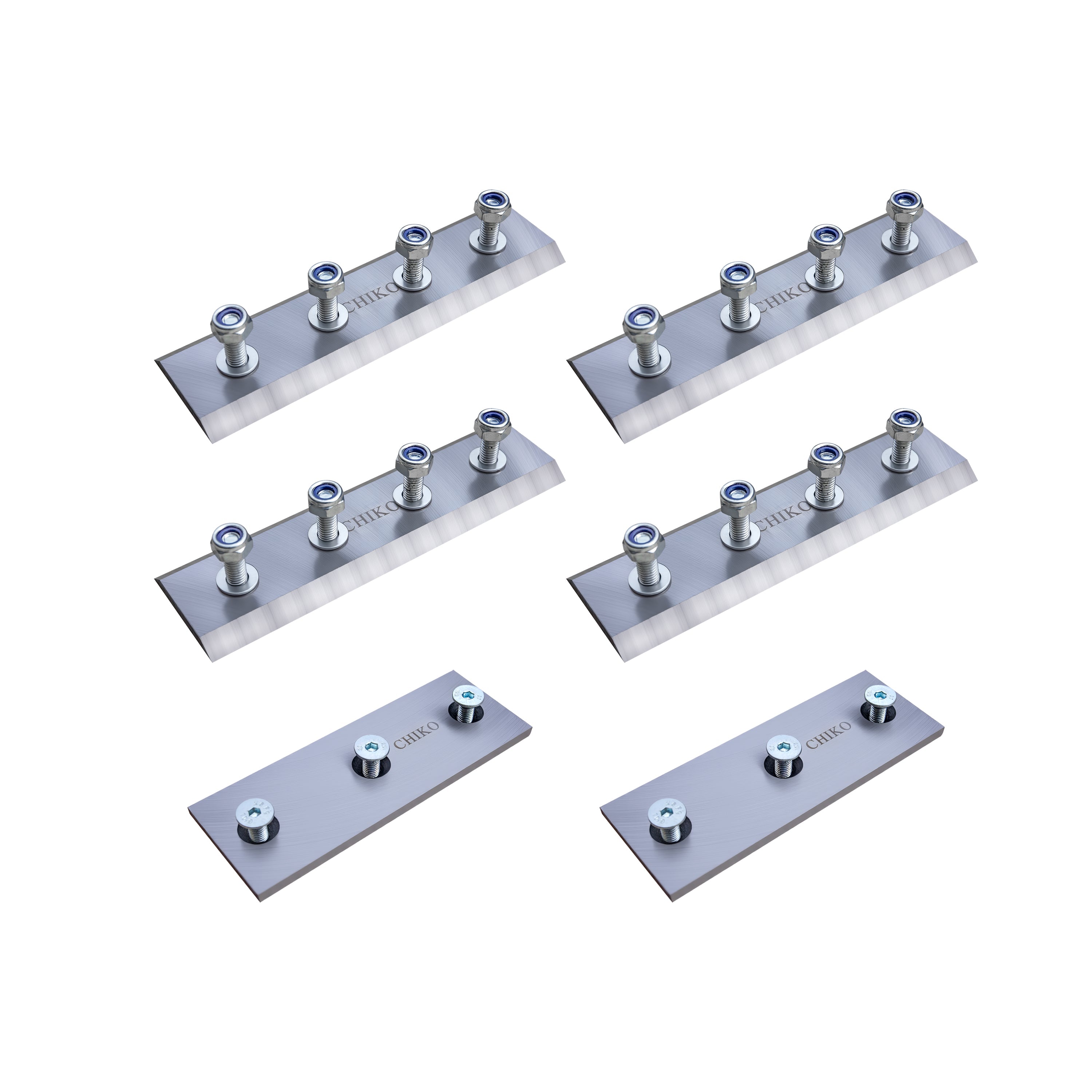 Wood Chipper Blade Package Including 4pcs Flywheel Blades and 1pc Bed Plate for Model CG84 and WCAP5 PRO