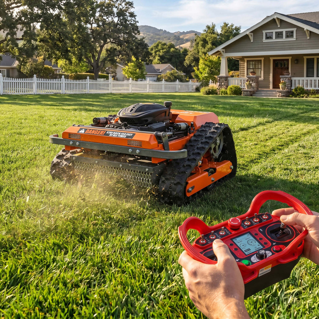 Remote-Controlled Track Mower with Snow Plow – 20.9" Cut, 6.1HP, RM20S