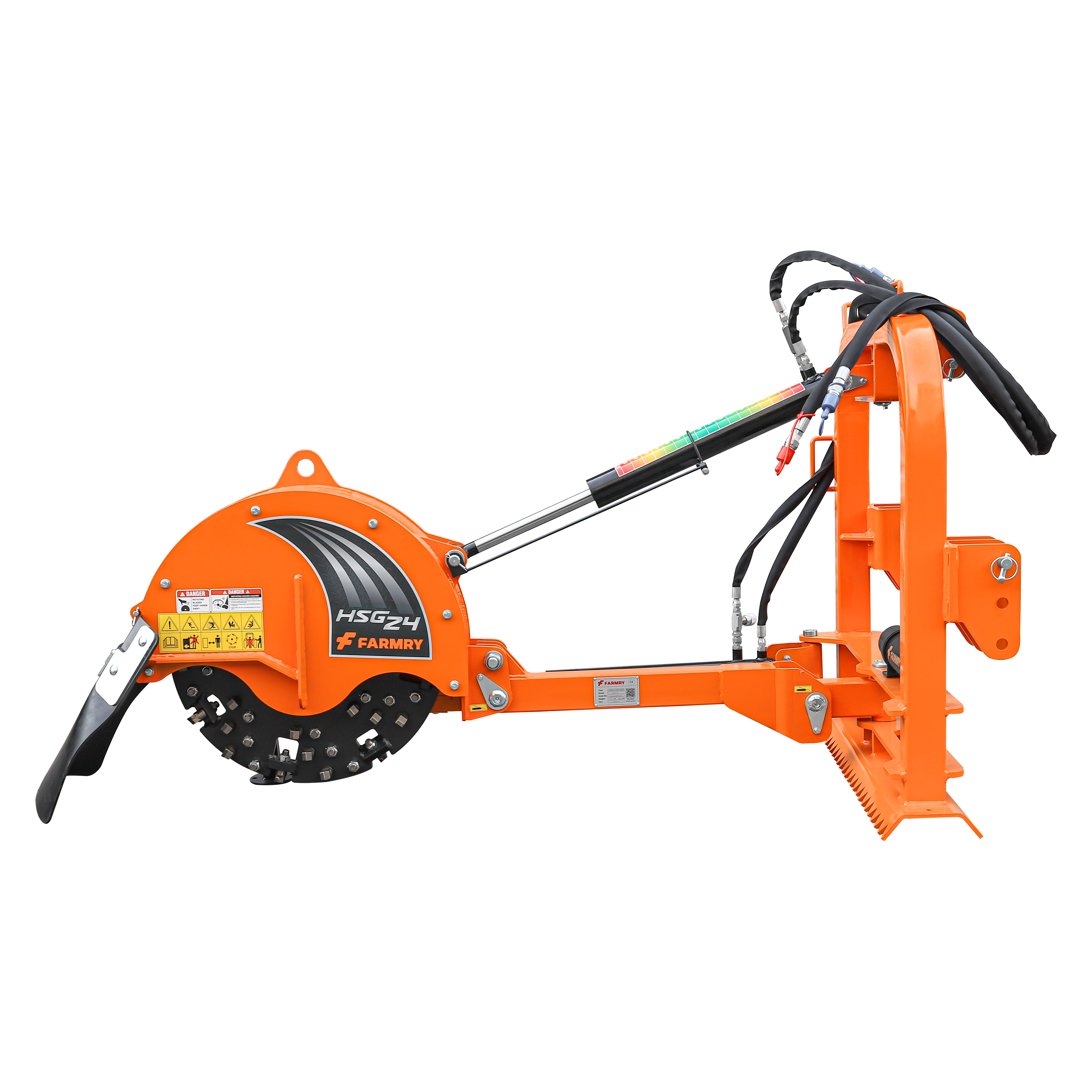 24 in Hydraulic Stump Grinder with 56pcs Carbide Teeth for Tractor From 25hp To 60hp, Premium Driveline with Included, HSG24