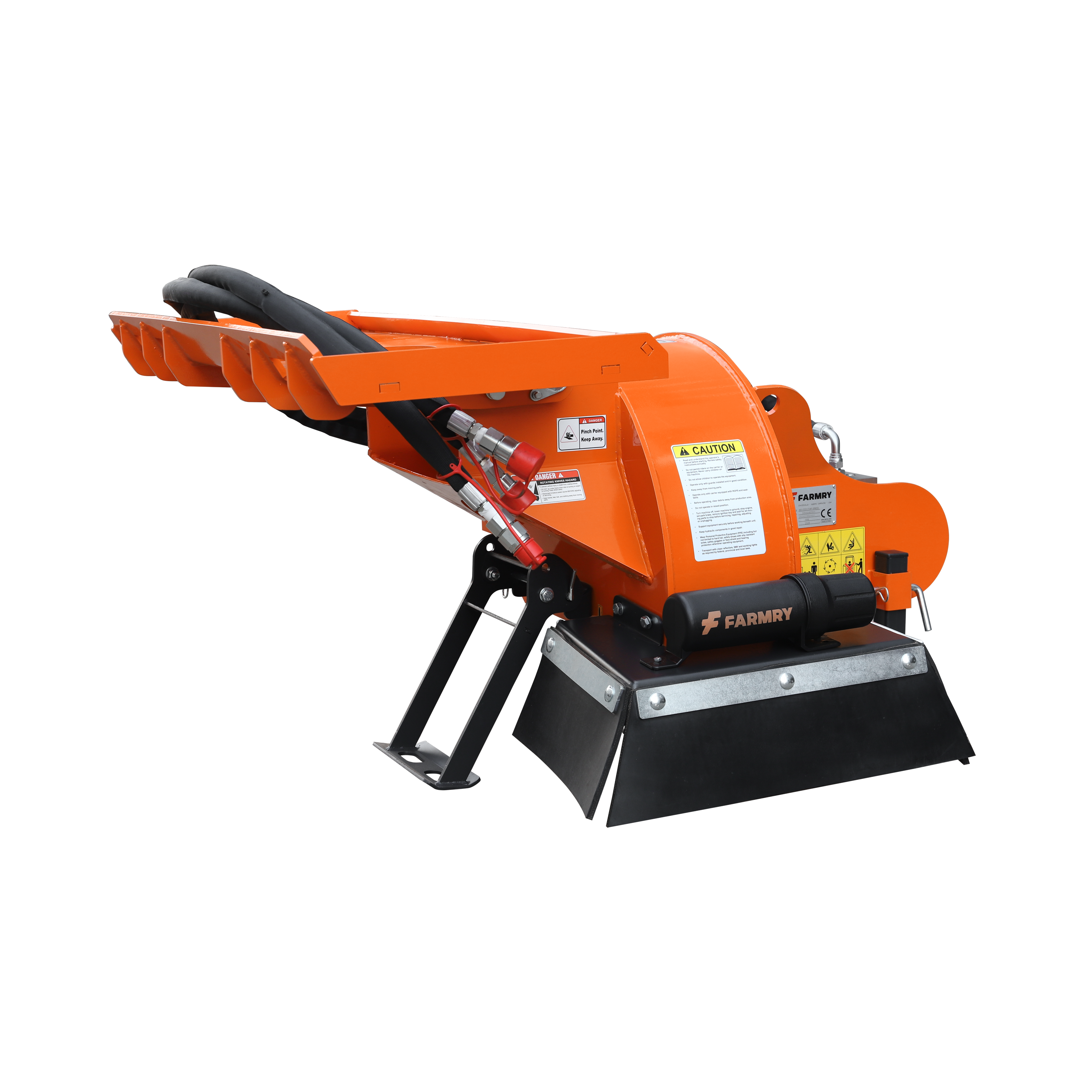 24 in Skid Steer Loader Stump Grinder with Flexible Coupling and 3 Time Indexing Carbide Teeth, 18 to 23GPM, SSG24PRO(Orange)