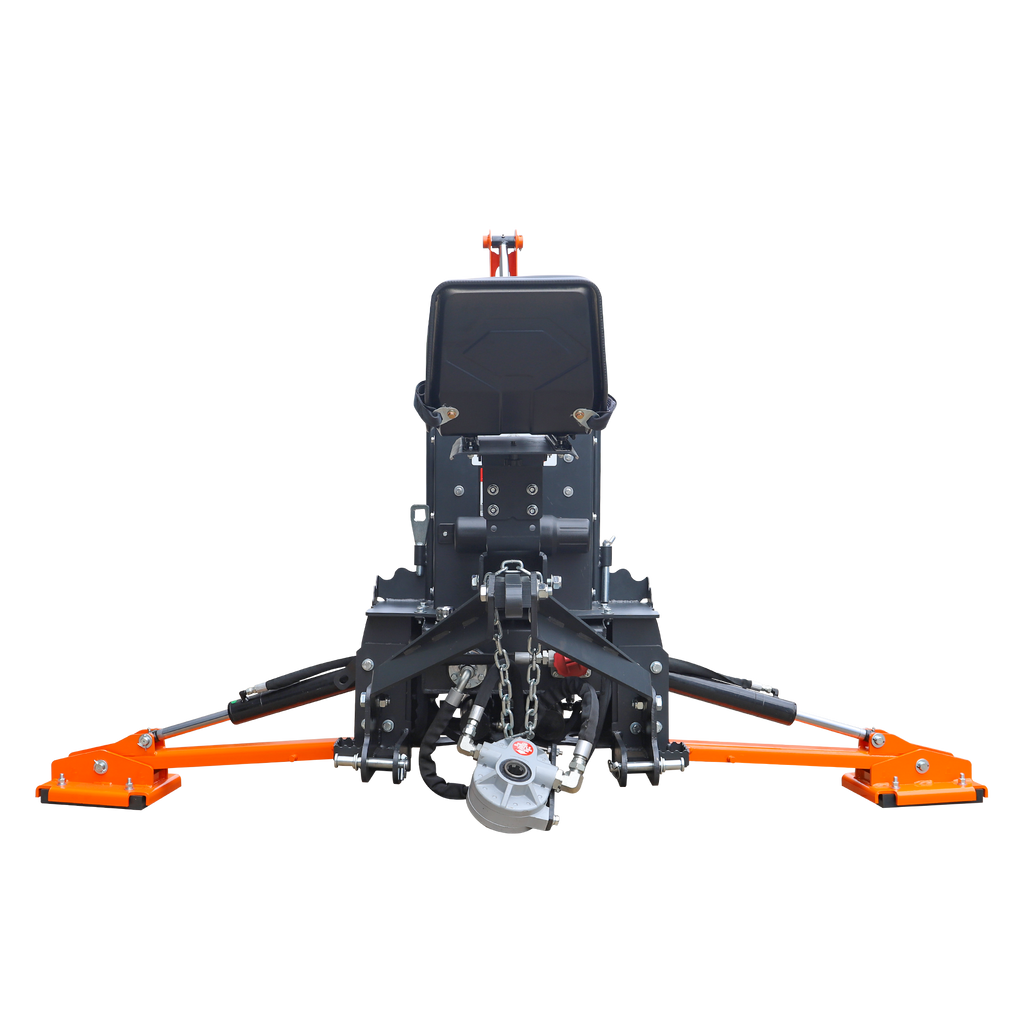 6' Compact Tractor Backhoe with Curved Boom, 12" Bucket, Self-Contained Gear Pump&Hydraulic Reservoir included, for 18-35 HP, Cat 1 Hookup, BH600