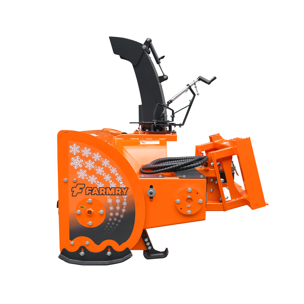 84" Skid Steer Snow Blower, 50-100 HP, REQ. Hydraulic Flow 16-21 GPM, 24" Diameter Impeller, Manual 360° Snow Chute, Snow Shovel for JAM Clearance Included, SSB84