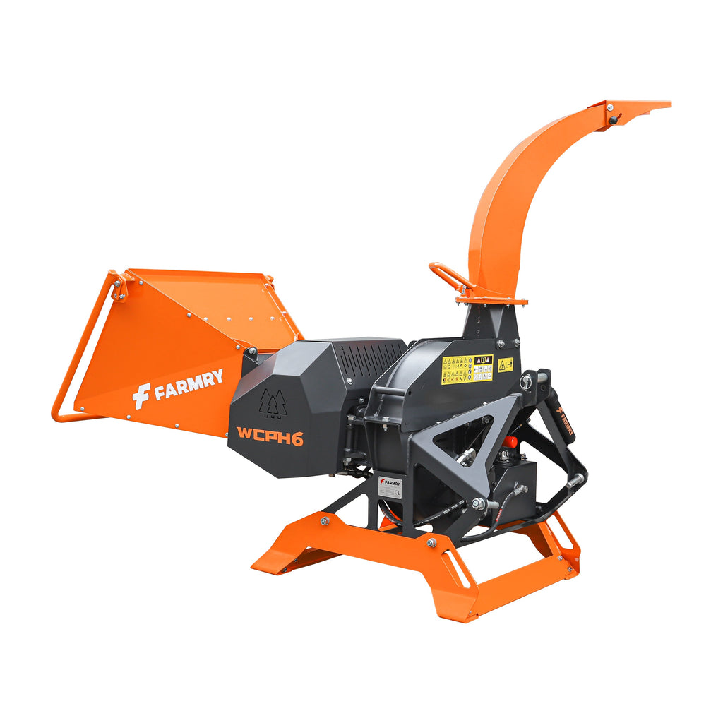 6" Hydraulic 3-Point PTO Wood Chipper for Cat 1 & 2 Tractors Up to 75 HP – PTO Shaft Included | WCPH6
