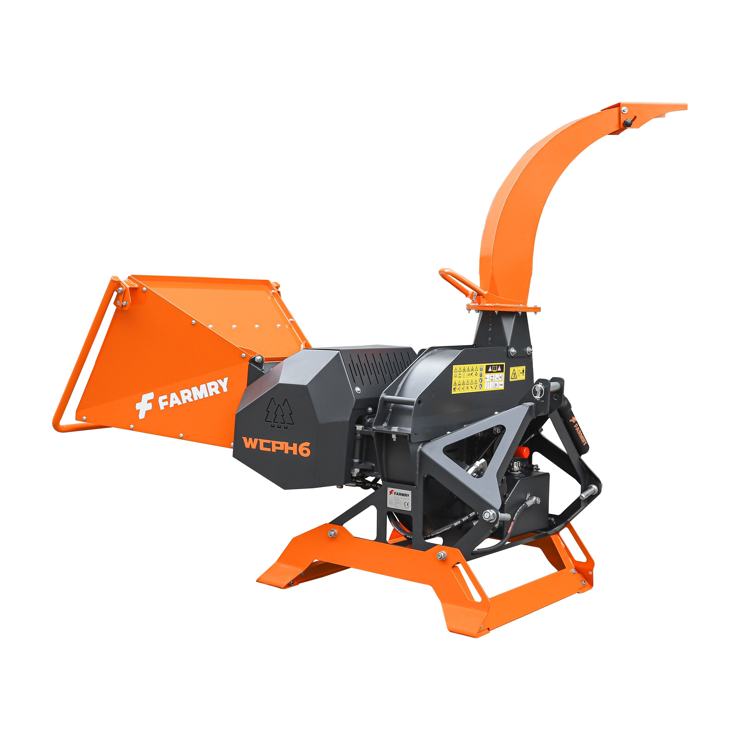 6" Hydraulic 3-Point PTO Wood Chipper for Cat 1 & 2 Tractors Up to 75 HP – PTO Shaft Included | WCPH6