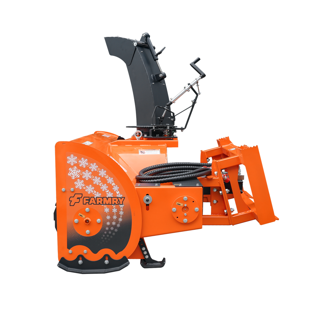 72" Skid Steer Snow Blower, 45-75 HP, REQ. Hydraulic Flow 16-21 GPM, 24" Diameter Impeller, Manual 360° Snow Chute, Snow Shovel for JAM Clearance Included, SSB72