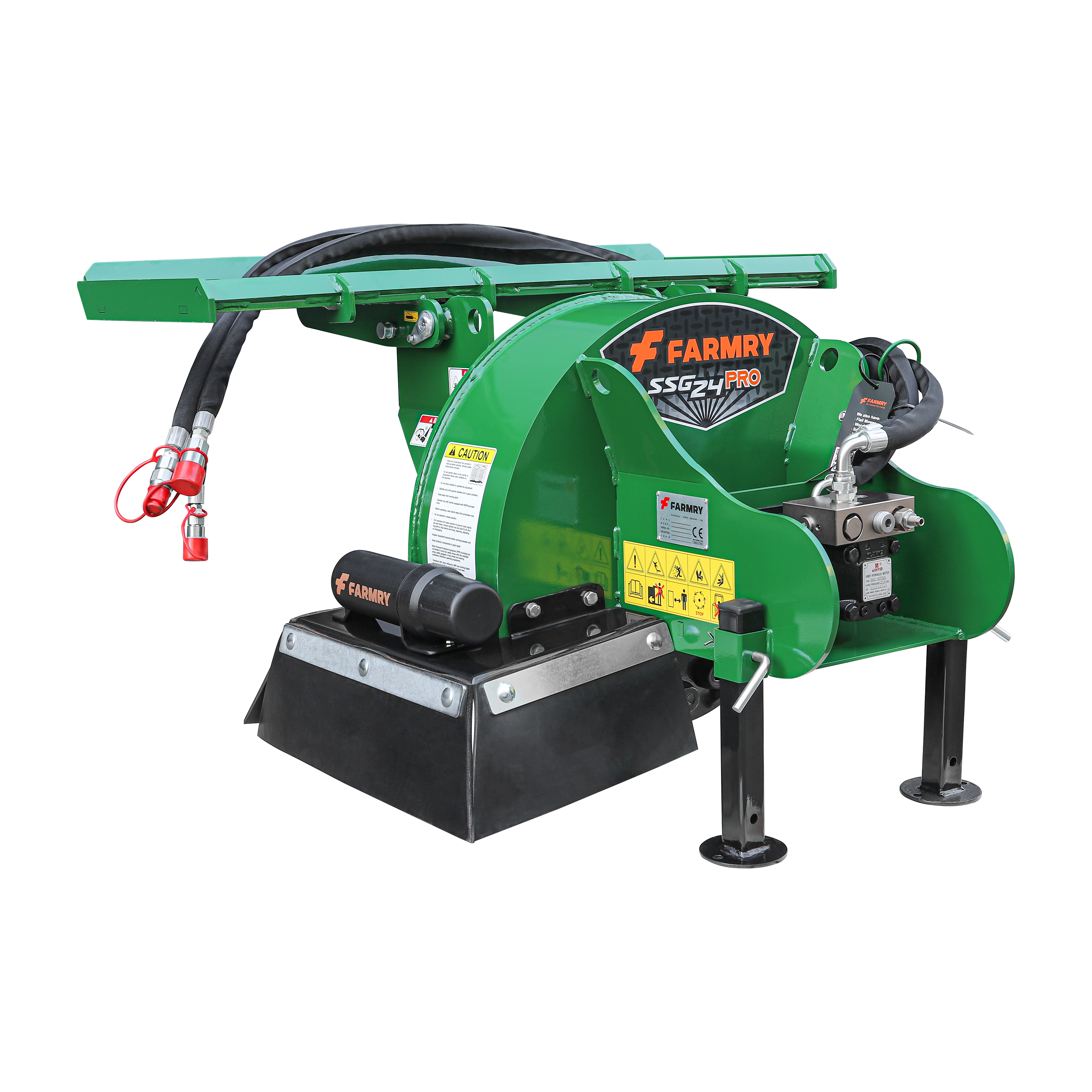 24 in Skid Steer Loader Stump Grinder with Flexible Coupling and 3 Time Indexing Carbide Teeth, 18 to 23GPM, SSG24PRO(Green)