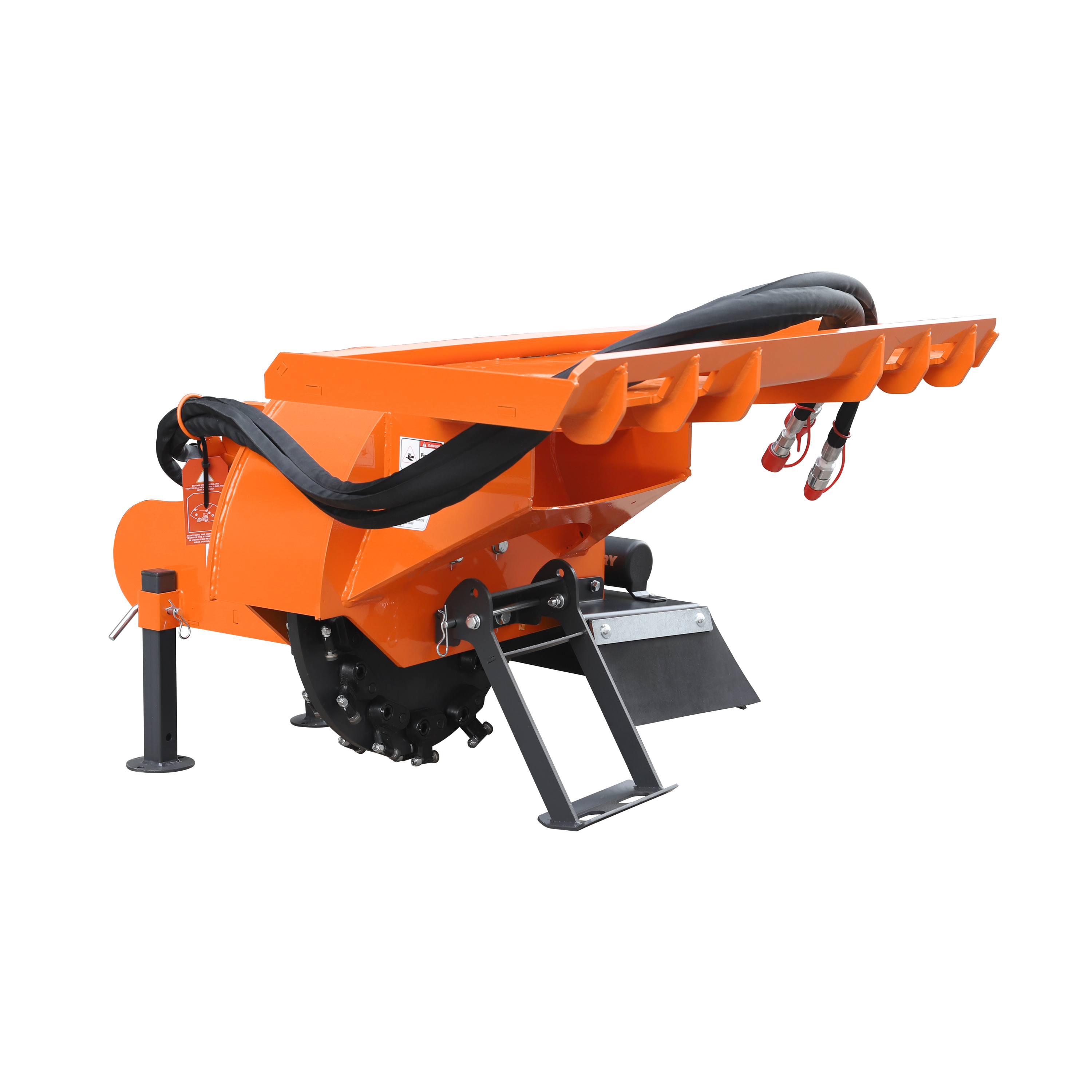 24 in Skid Steer Loader Stump Grinder with Flexible Coupling and 3 Time Indexing Carbide Teeth, 18 to 23GPM, SSG24PRO(Orange)