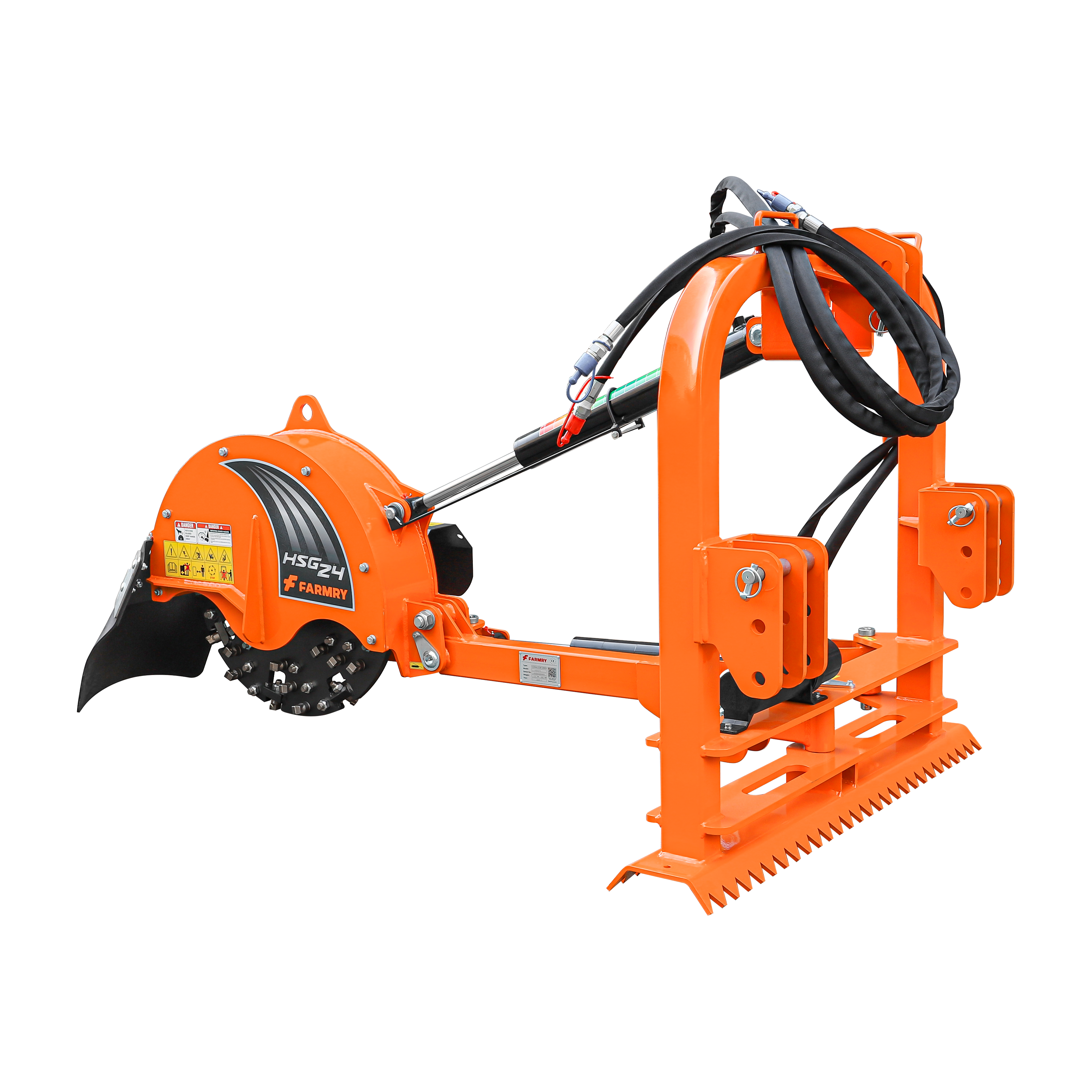 24 in Hydraulic Stump Grinder with 56pcs Carbide Teeth for Tractor From 25hp To 60hp, Premium Driveline with Included, HSG24
