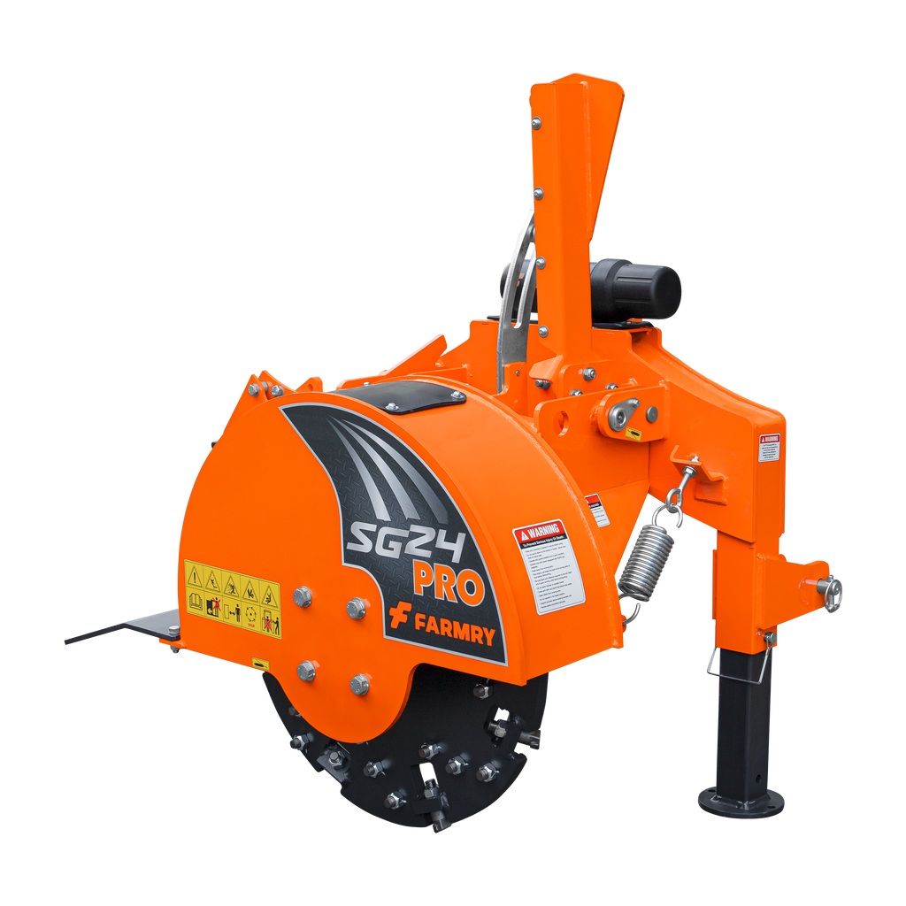 5” PTO Wood Chipper + SG24Pro Stump Grinder Combo for 15–45 HP Tractors (WCAP5 PRO + SG24Pro orange)