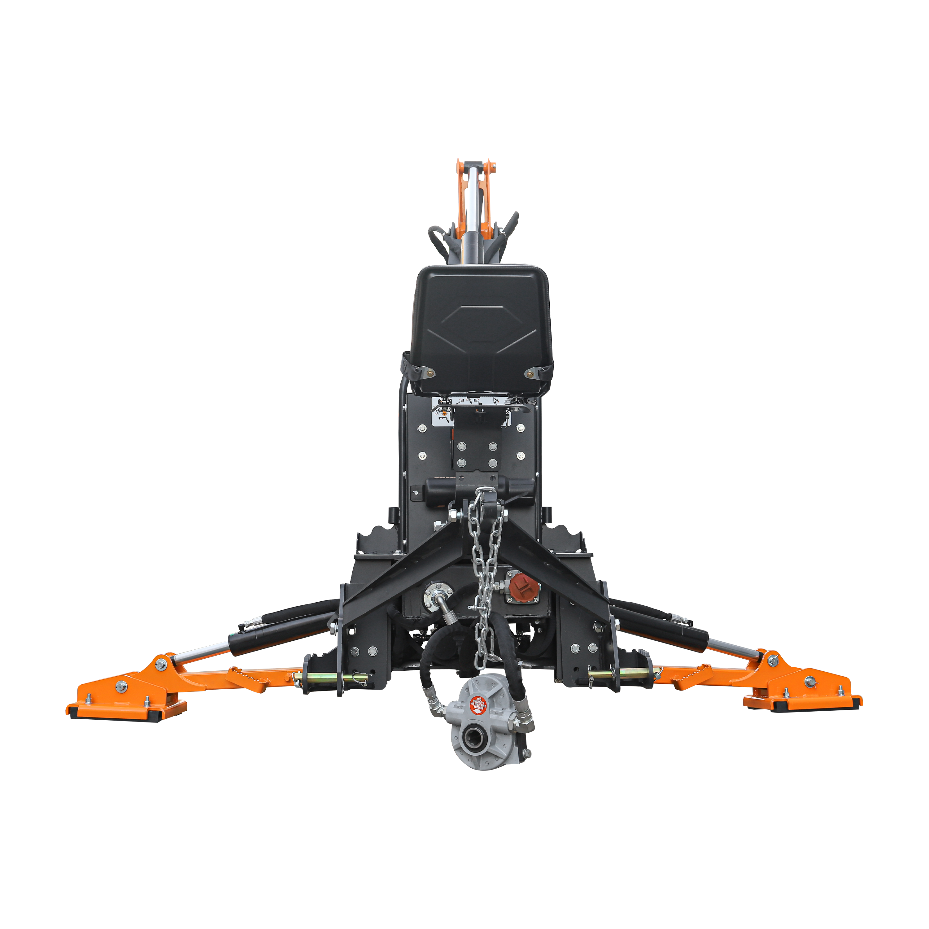 9'2" Tractor  Backhoe with Curved Boom, Italian Original WALVOIL Seven Way Hydraulic Control Valve, 18" Bucket, Hydraulic Grapple Thumb,  Self-Contained One-Piece Gear Pump&Hydraulic Reservoir included, for 45-120 HP, Cat 2 Hookup, BH920Pro