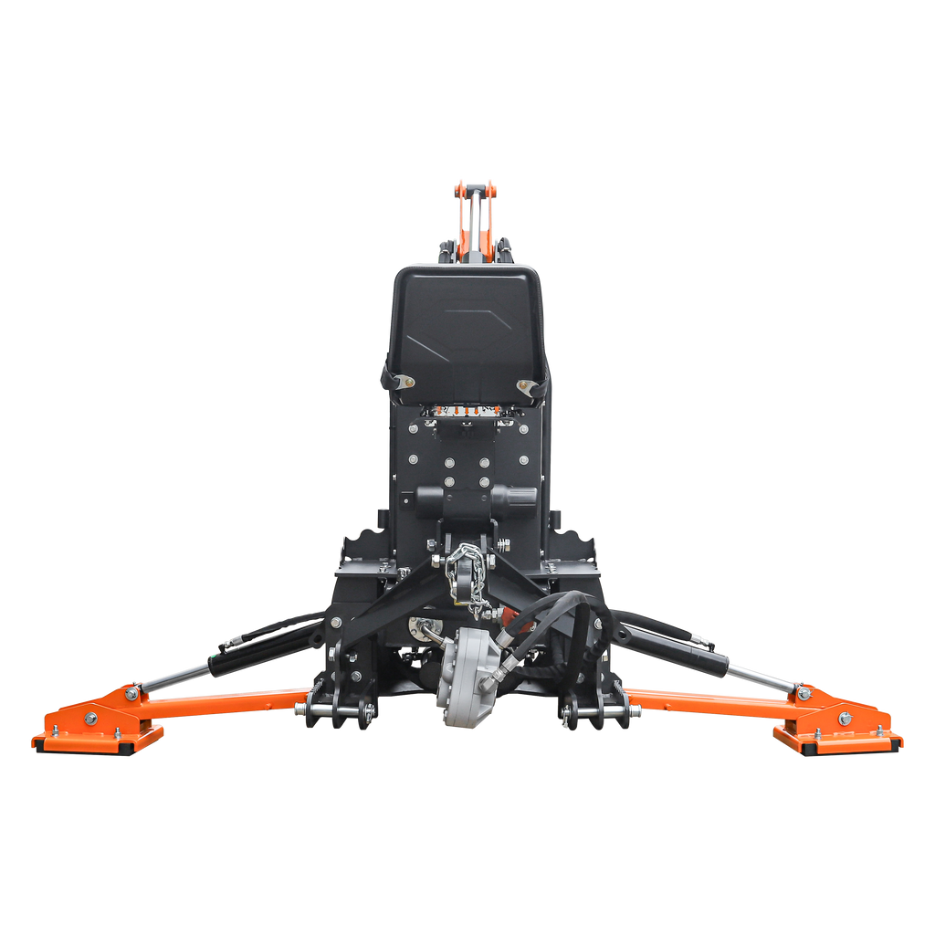7' Tractor  Backhoe with Curved Boom, 12" Bucket, Hydraulic Grapple Thumb, Self-Contained Gear Pump&Hydraulic Reservoir included, for 25-45 HP, Cat 1&2 Hookup, BH700