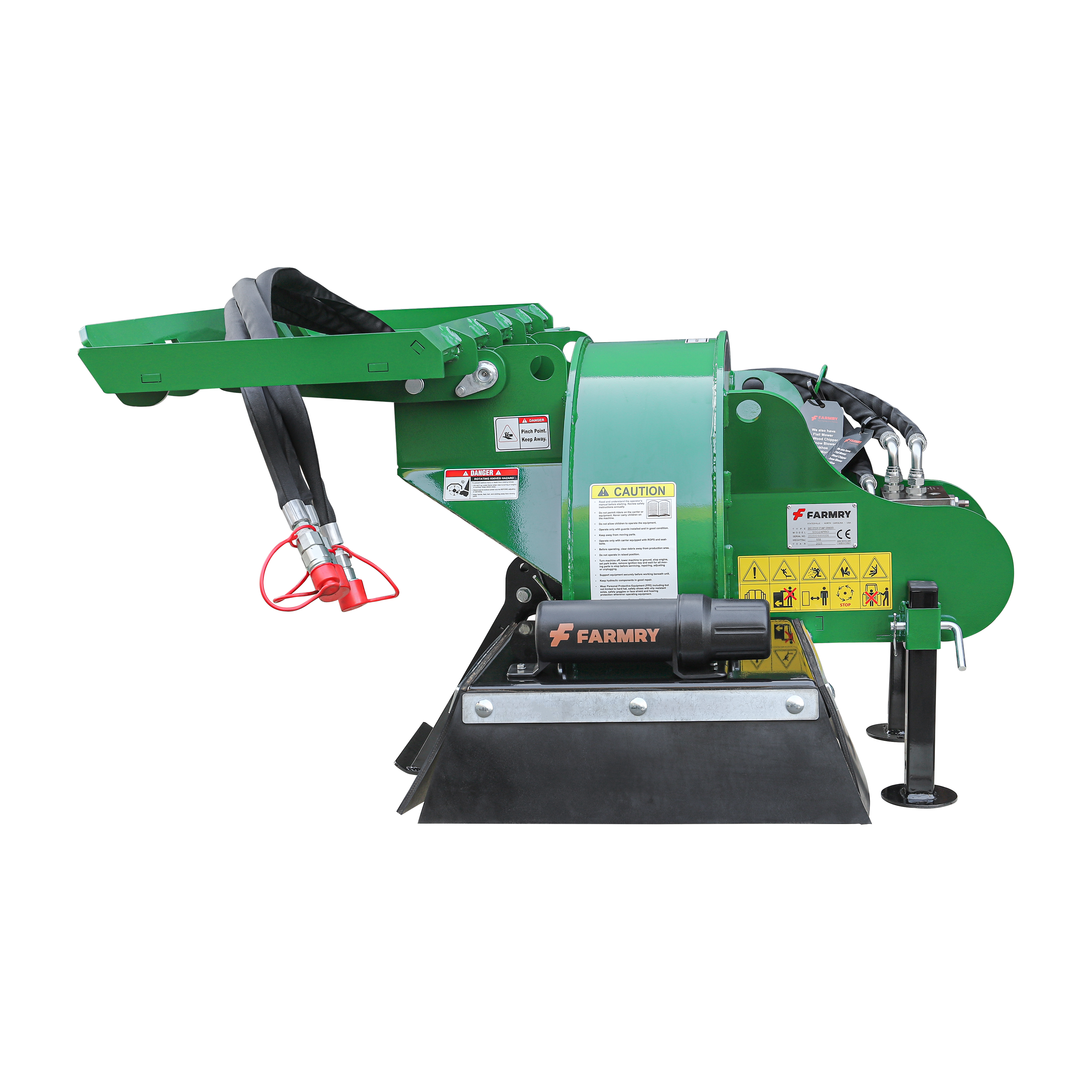24 in Skid Steer Loader Stump Grinder with Flexible Coupling and 3 Time Indexing Carbide Teeth, 18 to 23GPM, SSG24PRO(Green)