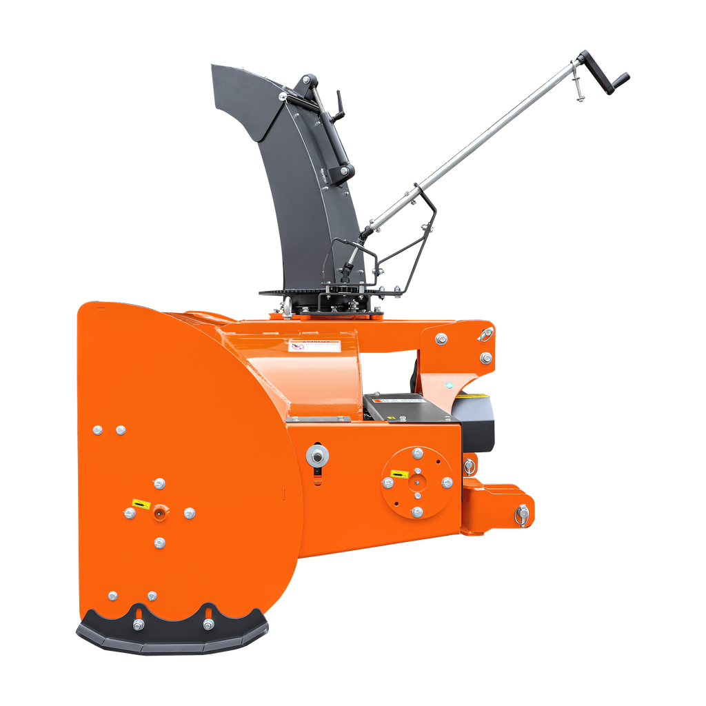 72" 3-Point Hitch Snow Blower for 25-65HP Tractor, CAT 1 & 2, 24" Impeller Diameter, Manual 360° Snow Chute, Snow Shovel for JAM Clearance and PTO Shaft with Clutch Included, TSB72