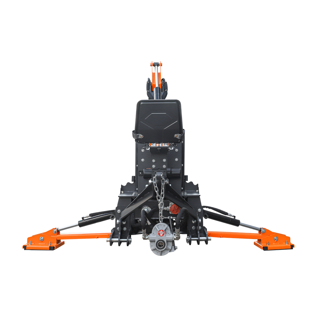 8'2" Tractor  Backhoe with Curved Boom, 15" Bucket, Hydraulic Grapple Thumb, Self-Contained Gear Pump&Hydraulic Reservoir included, for 30-65 HP, Cat 1&2 Hookup, BH820