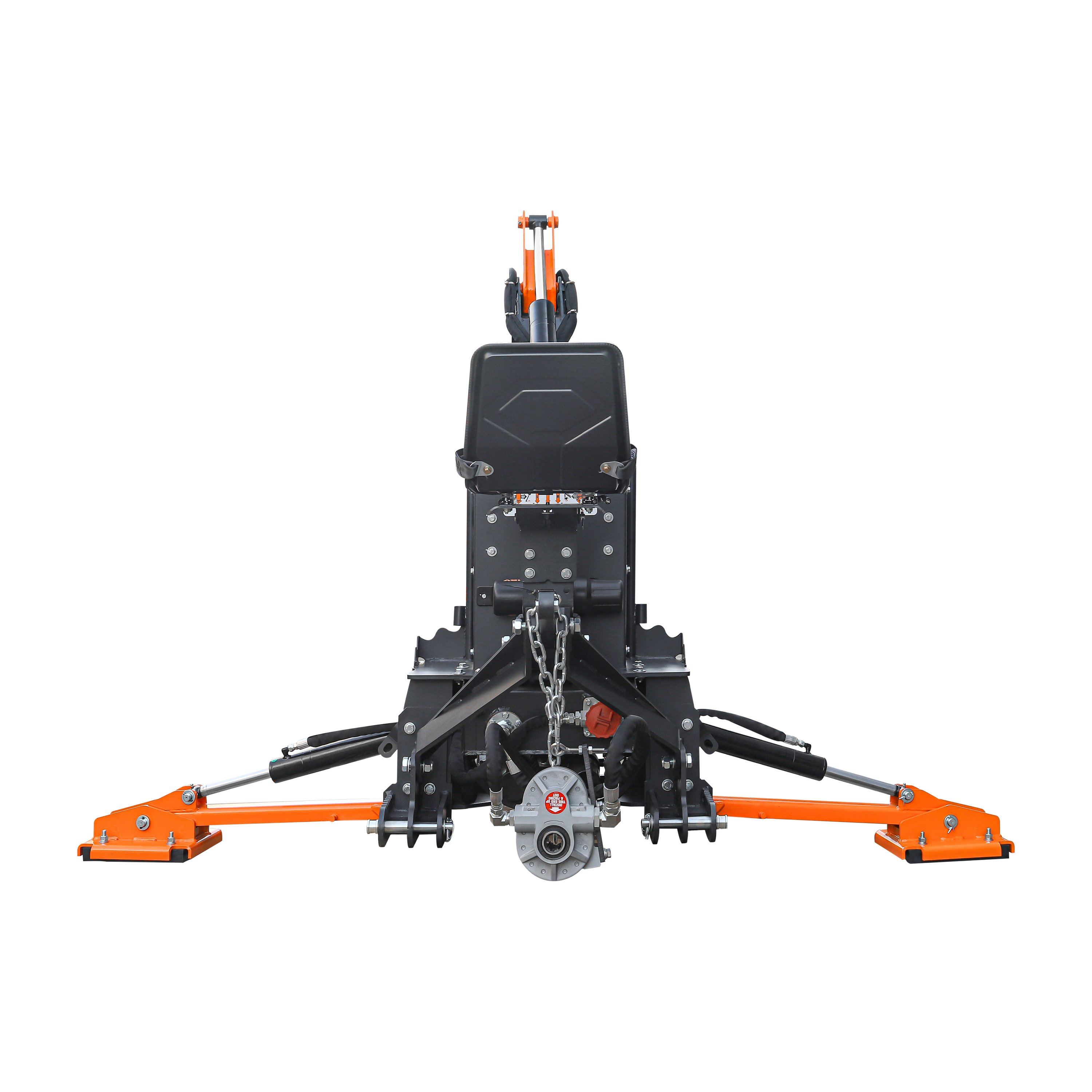 8'2" Tractor  Backhoe with Curved Boom, 15" Bucket, Hydraulic Grapple Thumb, Self-Contained Gear Pump&Hydraulic Reservoir included, for 30-65 HP, Cat 1&2 Hookup, BH820