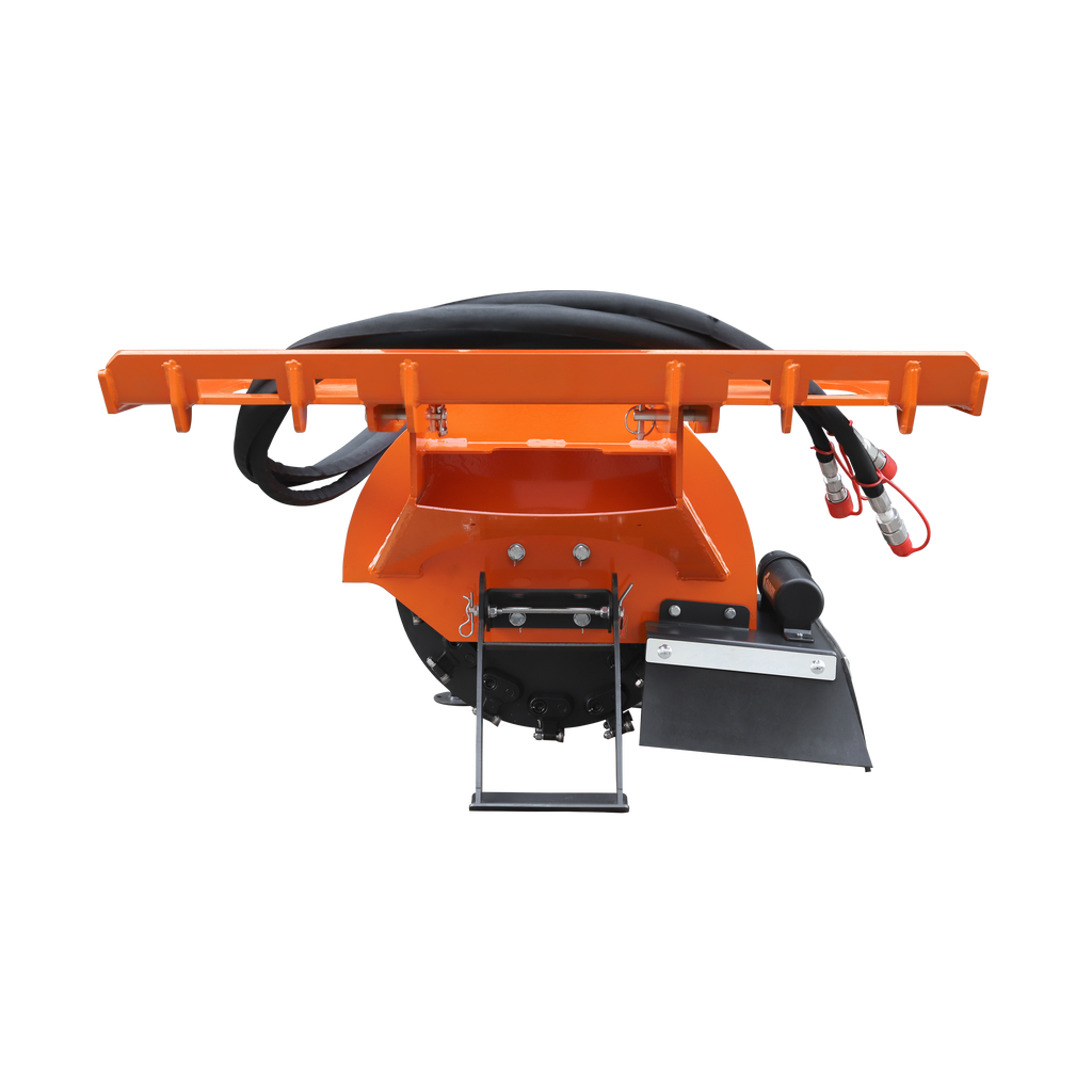 24 in Skid Steer Loader Stump Grinder with Flexible Coupling and 3 Time Indexing Carbide Teeth, 18 to 23GPM, SSG24PRO(Orange)