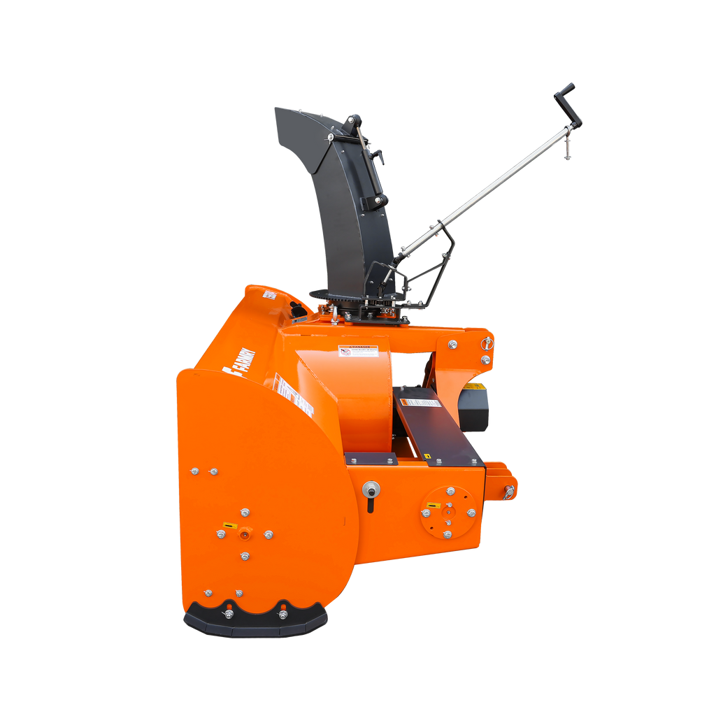 84" 3-Point Hitch Snow Blower for 30-100HP Tractor, CAT 1 & 2, 24" Impeller Diameter, Manual 360° Snow Chute, Snow Shovel for JAM Clearance and PTO Shaft with Clutch Included, TSB84