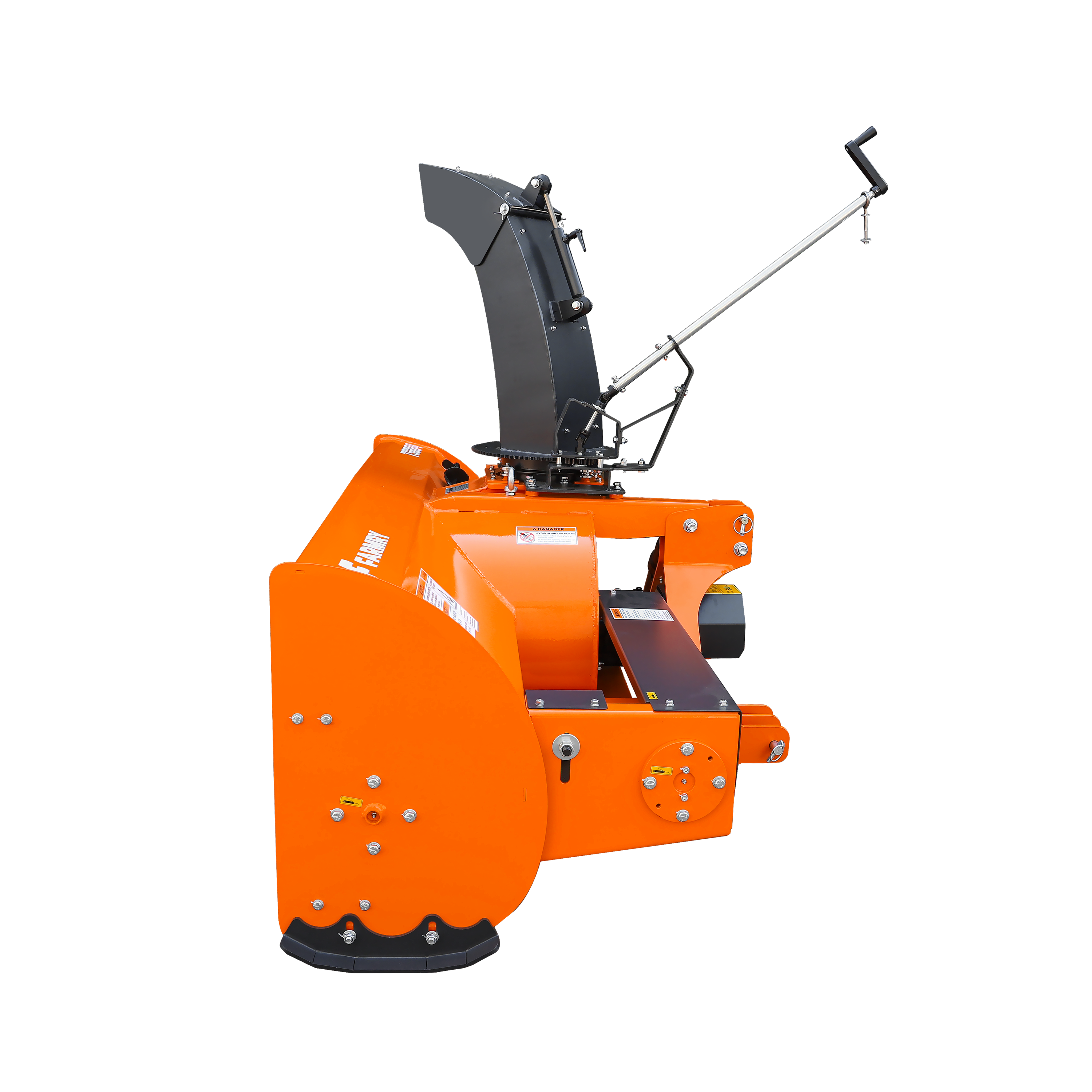 84" 3-Point Hitch Snow Blower for 30-100HP Tractor, CAT 1 & 2, 24" Impeller Diameter, Manual 360° Snow Chute, Snow Shovel for JAM Clearance and PTO Shaft with Clutch Included, TSB84