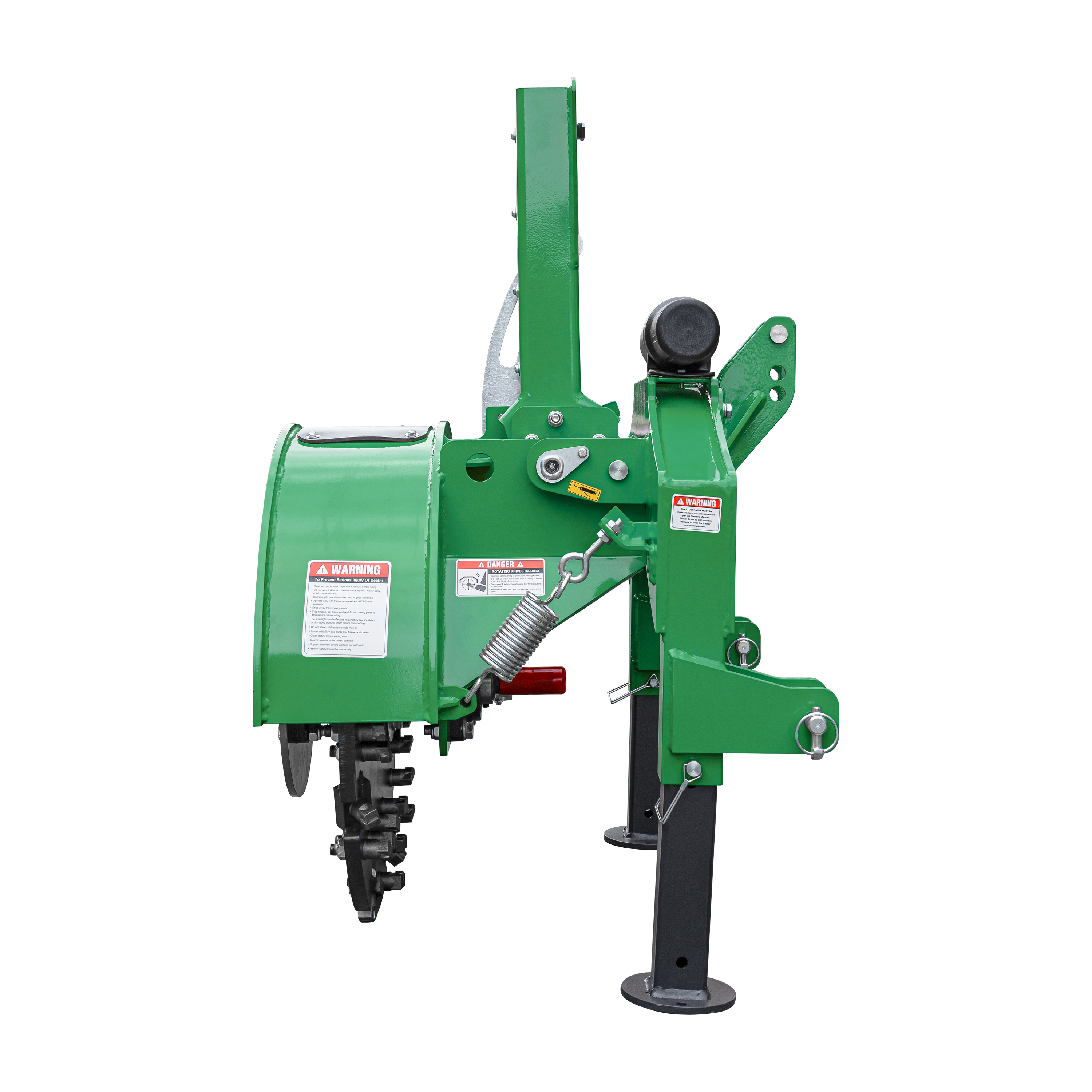 3-Point PTO Stump Grinder PRO, Two Torsion Springs, Speed Indicator, 34 Carbide Teeth, for 15-45HP Tractors, PTO Shaft Included with Slip Clutch. SG24Pro