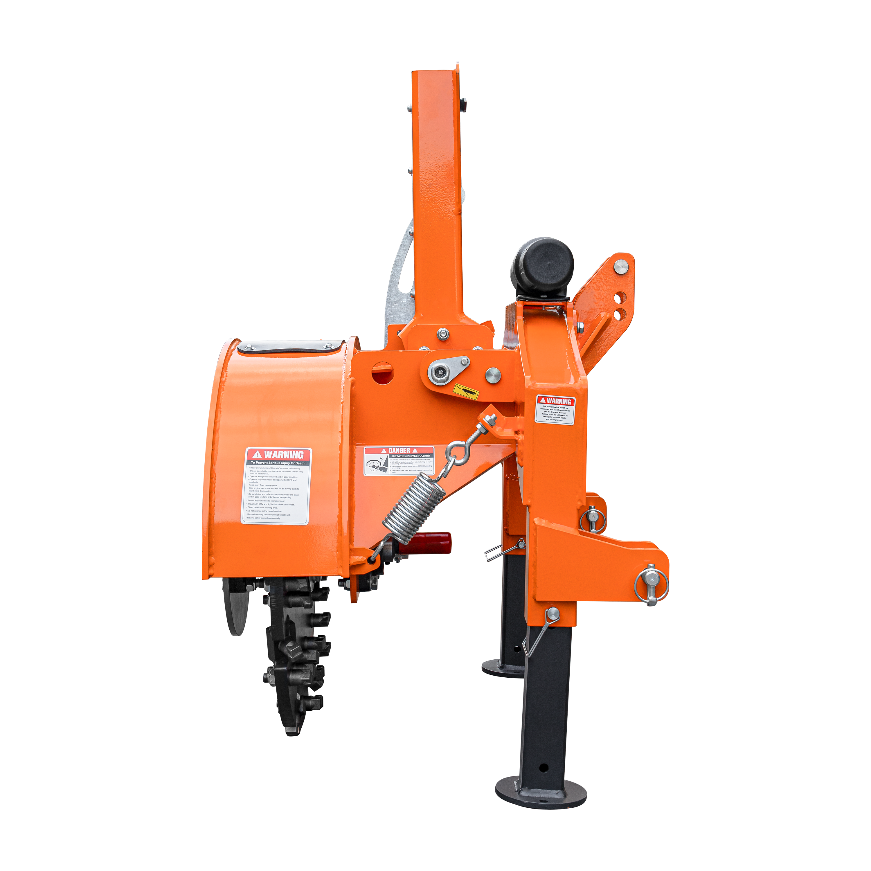 3-Point PTO Stump Grinder PRO, Two Torsion Springs, Speed Indicator, 34 Carbide Teeth, for 15-45HP Tractors, PTO Shaft Included with Slip Clutch. SG24Pro
