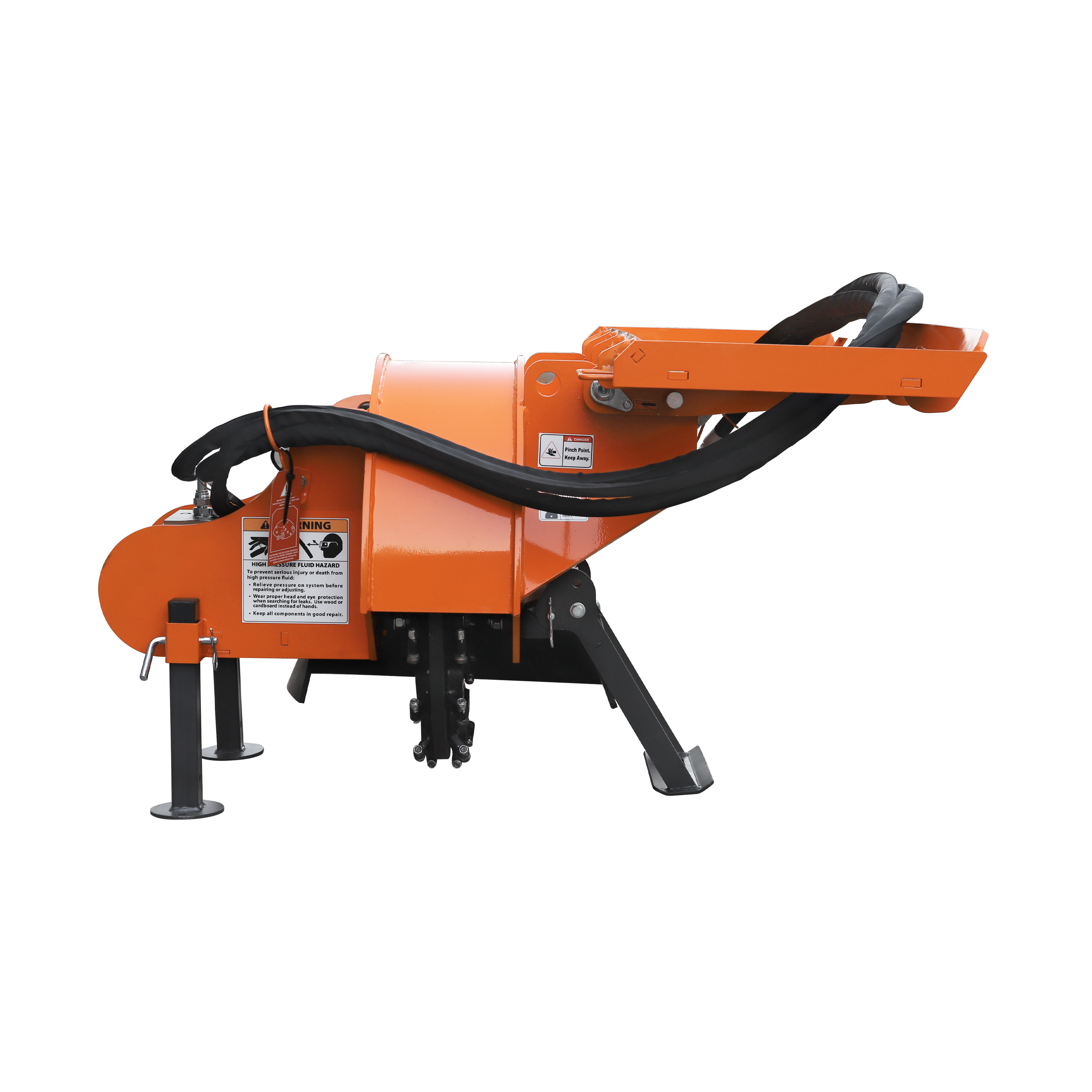 24 in Skid Steer Loader Stump Grinder with Flexible Coupling and 3 Time Indexing Carbide Teeth, 18 to 23GPM, SSG24PRO(Orange)