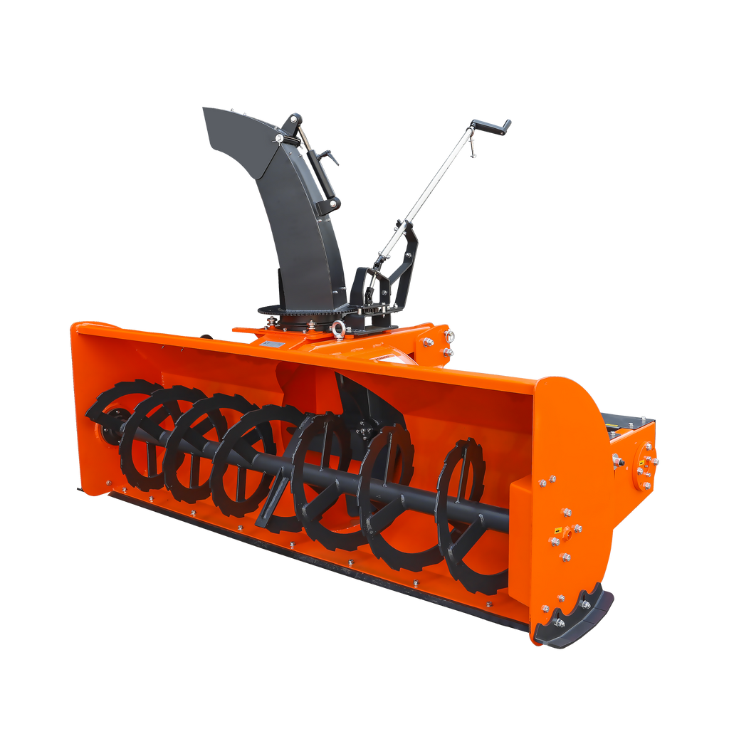 84" 3-Point Hitch Snow Blower for 30-100HP Tractor, CAT 1 & 2, 24" Impeller Diameter, Manual 360° Snow Chute, Snow Shovel for JAM Clearance and PTO Shaft with Clutch Included, TSB84
