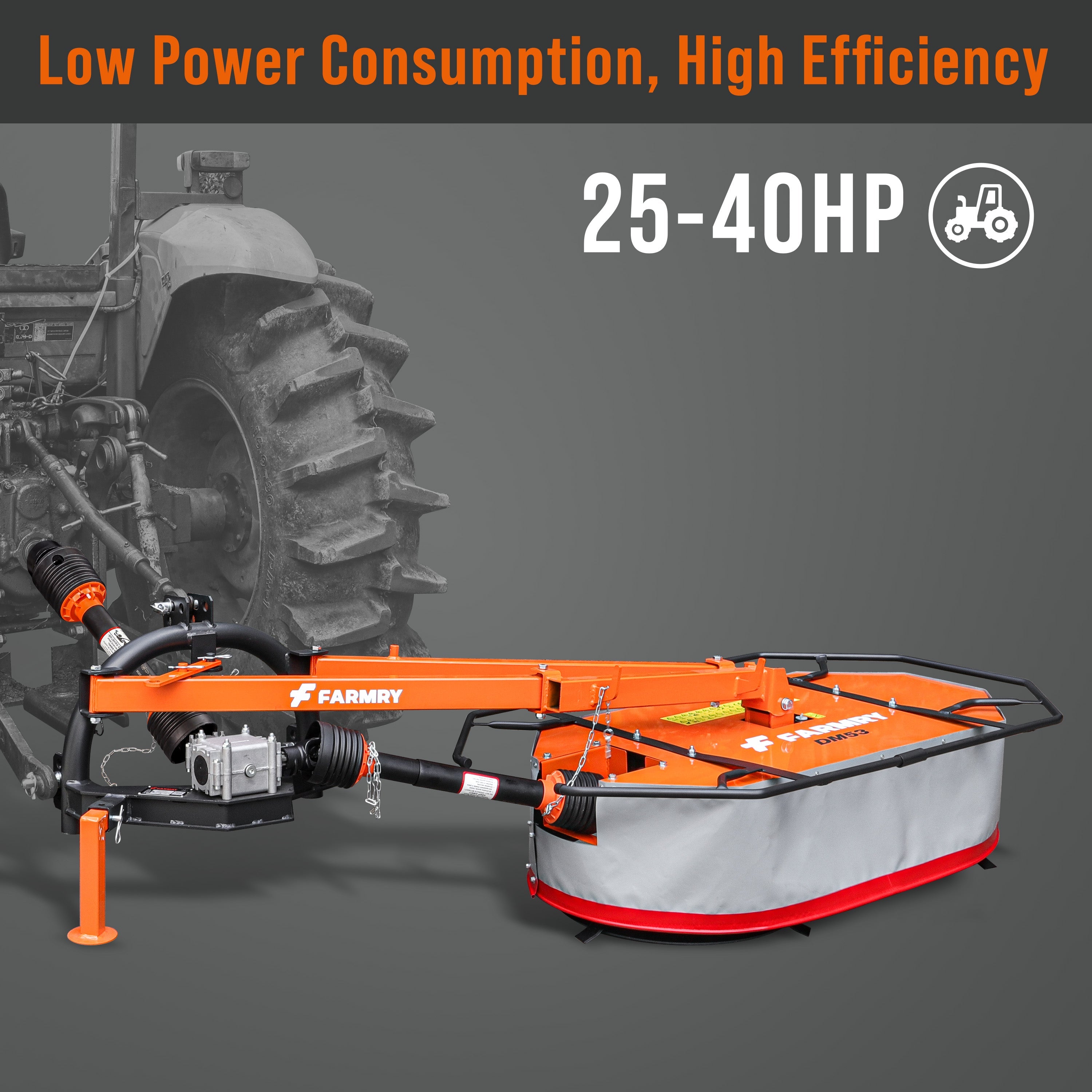 53" Cutting Width, Drum Mower for Tractor, DM53