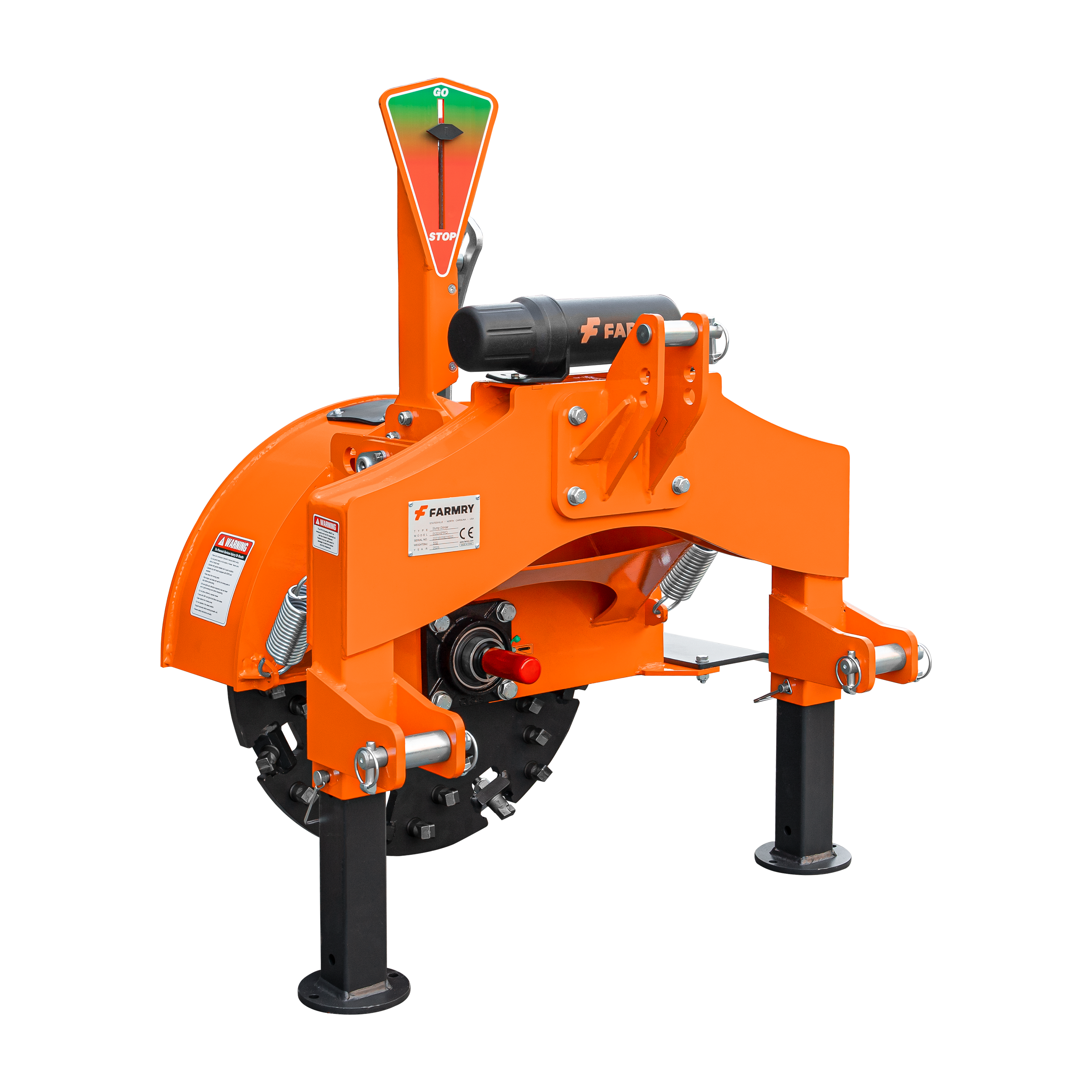 3-Point PTO Stump Grinder PRO, Two Torsion Springs, Speed Indicator, 34 Carbide Teeth, for 15-45HP Tractors, PTO Shaft Included with Slip Clutch. SG24Pro