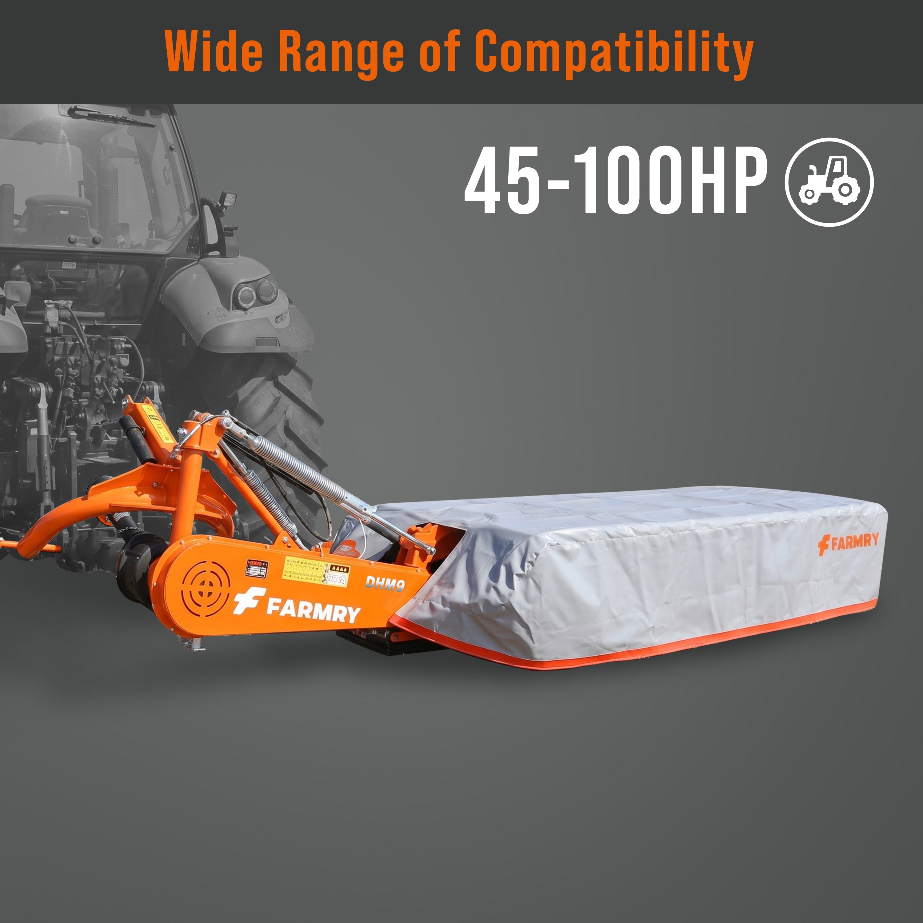 111" Disc Mower With 7 Discs For 45-100HP CAT I/II Tractor, PTO Driveline Included, DHM9