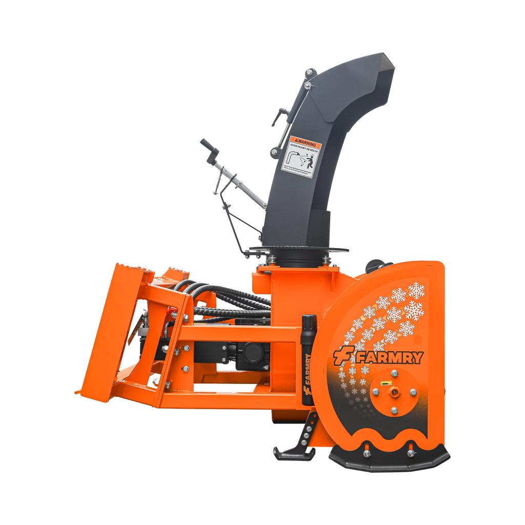60" Skid Steer Snow Blower, 30-75 HP, REQ. Hydraulic Flow 16-21 GPM, 22" Diameter Impeller, Manual 360° Snow Chute, Snow Shovel for JAM Clearance Included, SSB60