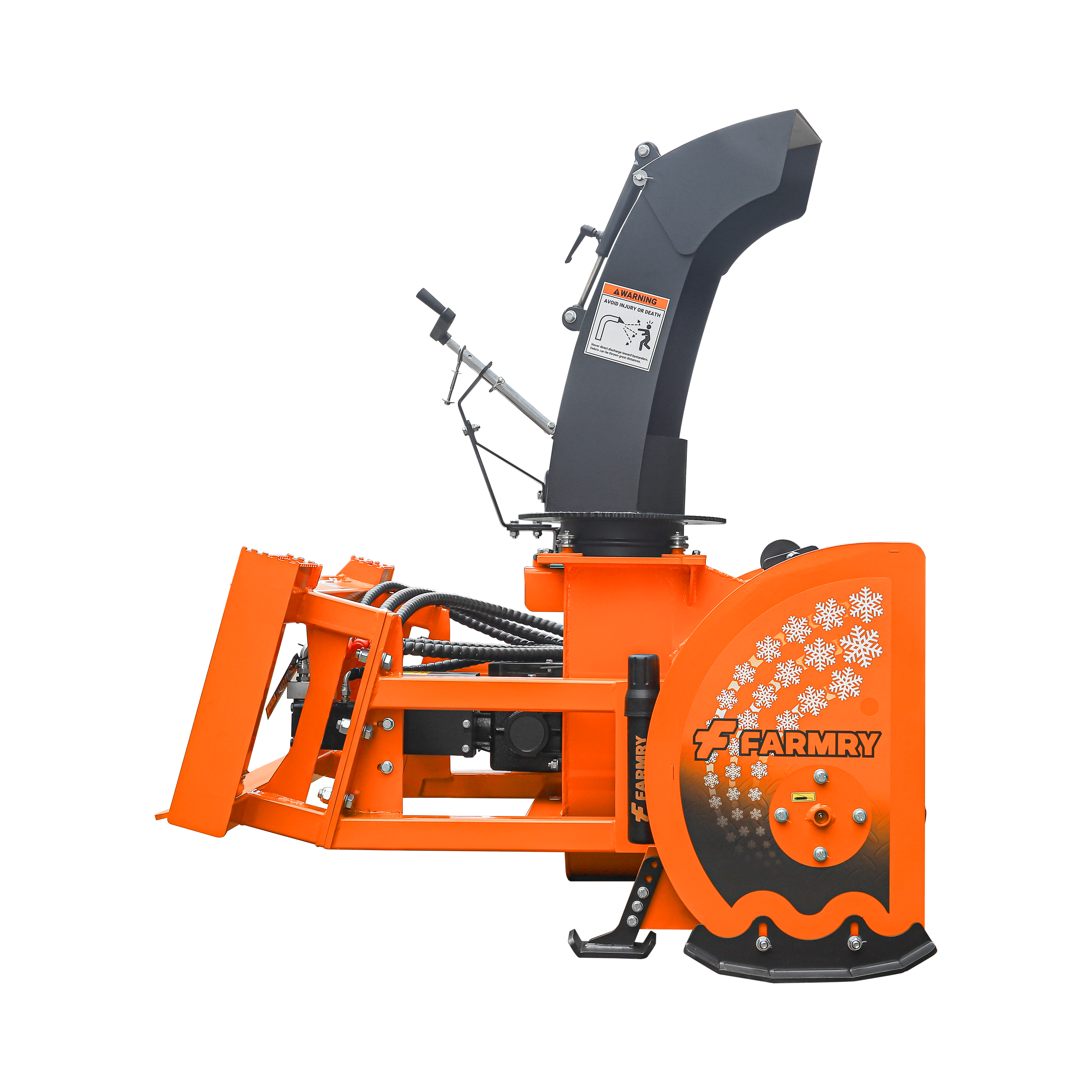 60" Skid Steer Snow Blower, 30-75 HP, REQ. Hydraulic Flow 16-21 GPM, 22" Diameter Impeller, Manual 360° Snow Chute, Snow Shovel for JAM Clearance Included, SSB60