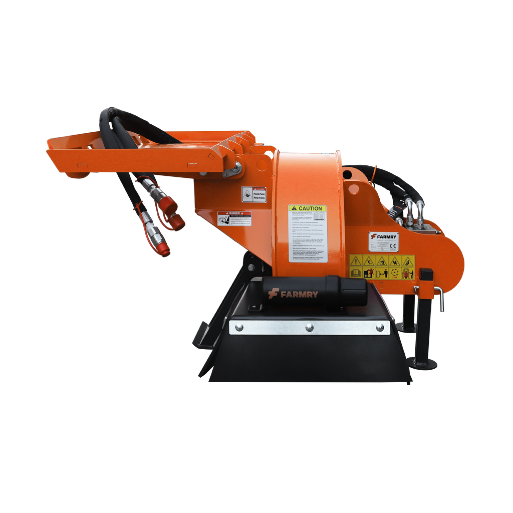 24 in Skid Steer Loader Stump Grinder with Flexible Coupling and 3 Time Indexing Carbide Teeth, 18 to 23GPM, SSG24PRO(Orange)